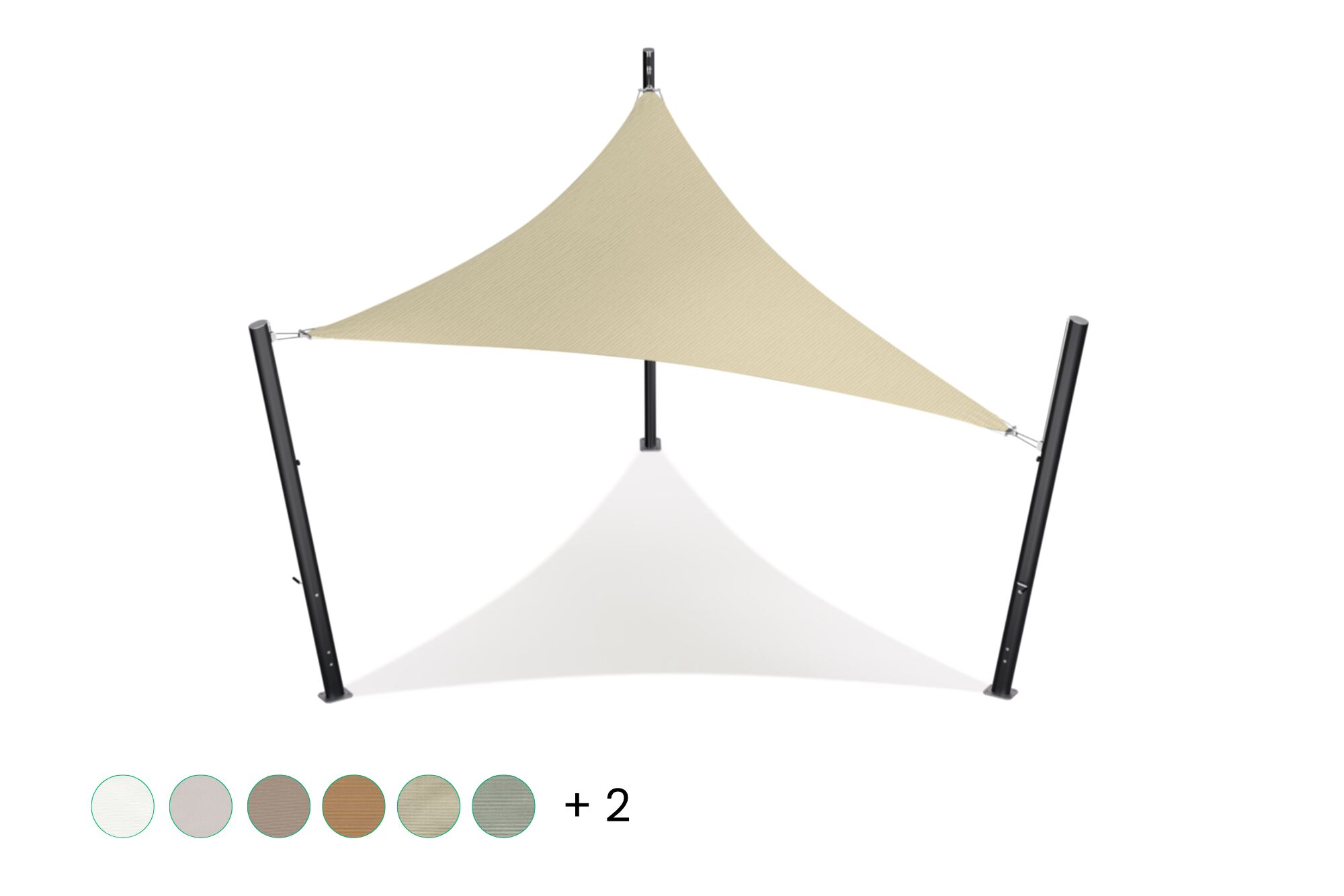 Schaduwdoek - driehoek - 5 x 5 x 5 m - Waterdicht - Polyester - Sandstone