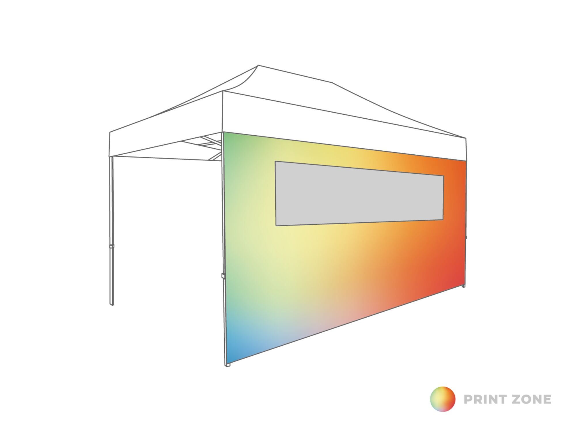 Folding tent Sidewall window - 4,5m - Polyester Print