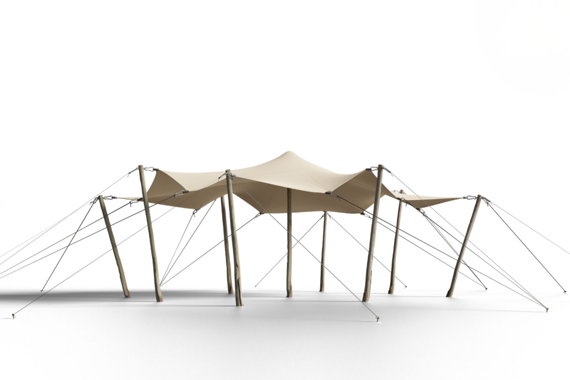 Triflexx stretch tent canvas (560 g/m²) with clamps - 6,5 x 5 m Sand/Sand