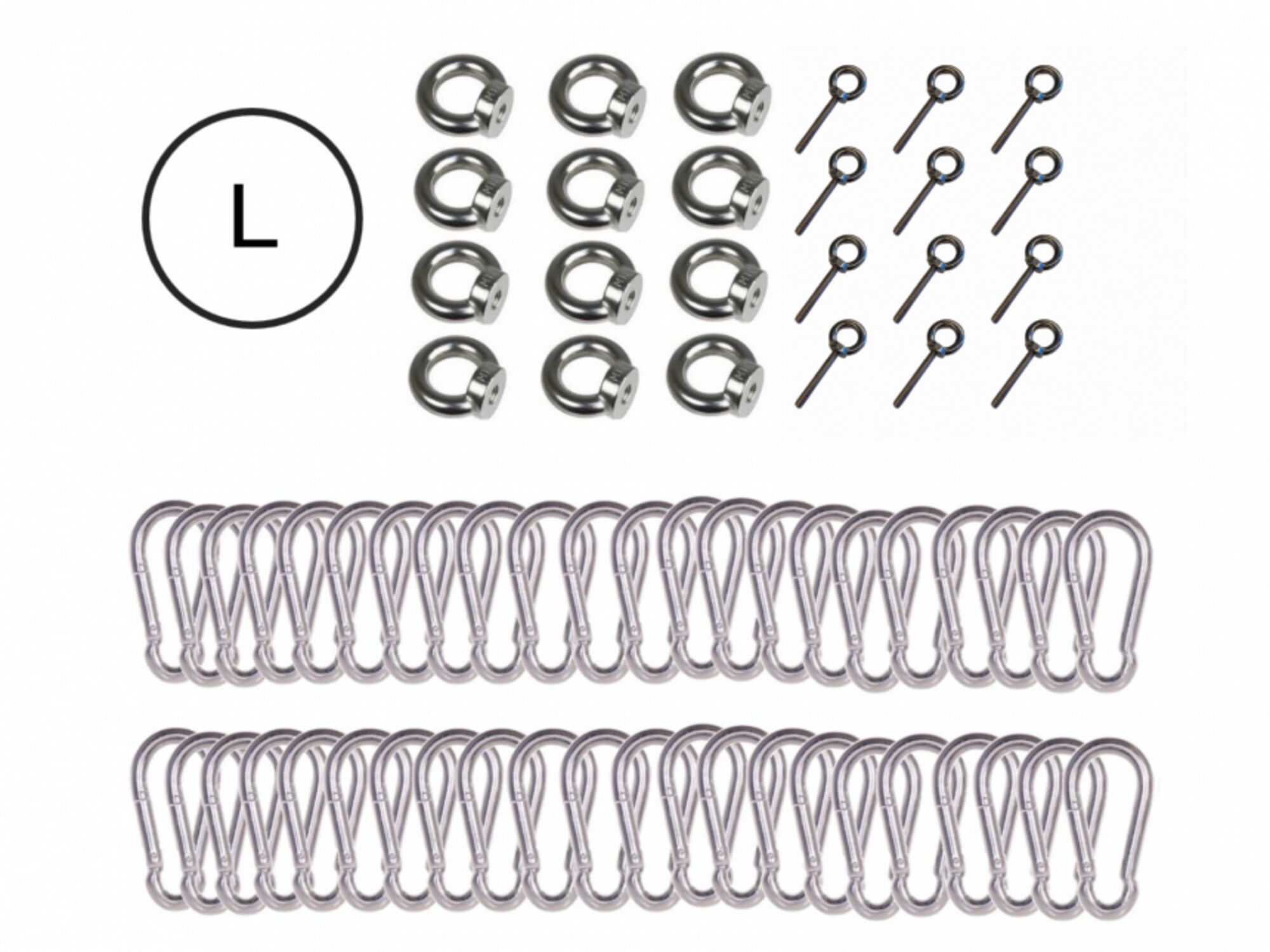 Kit de mousquetons - inox - bouloun d'oeil à mesure pour tente stretch 10 x 10,5 m