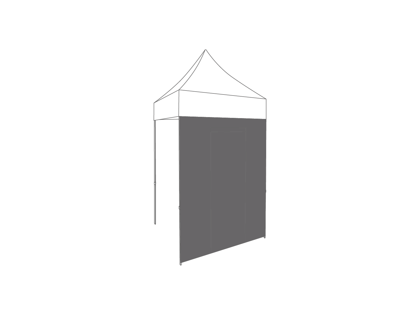 Folding tent Sidewall door - 1,5m - Polyester Anthracite