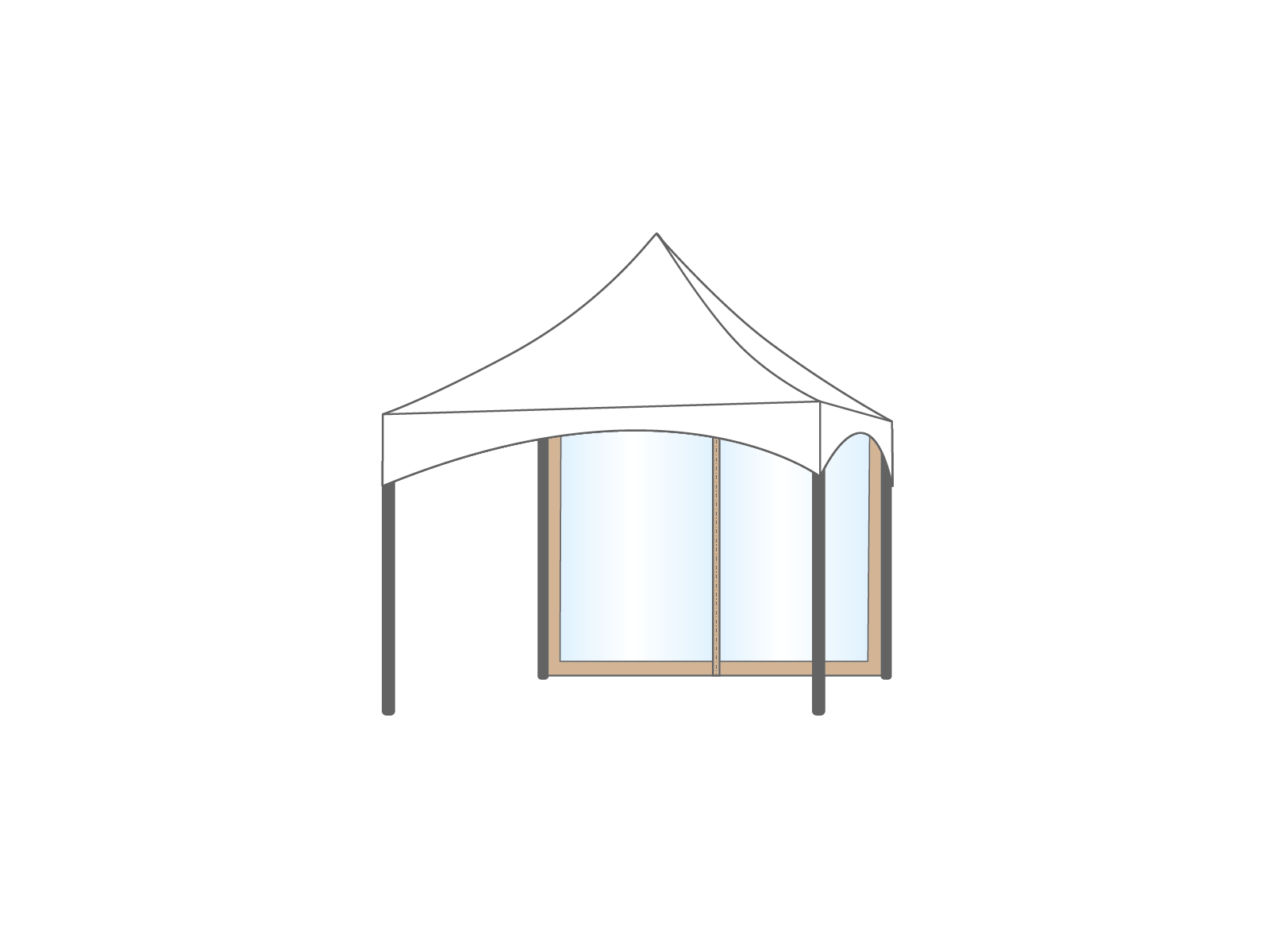 Pagoda tent keder sidewall panoramic 3m Sand