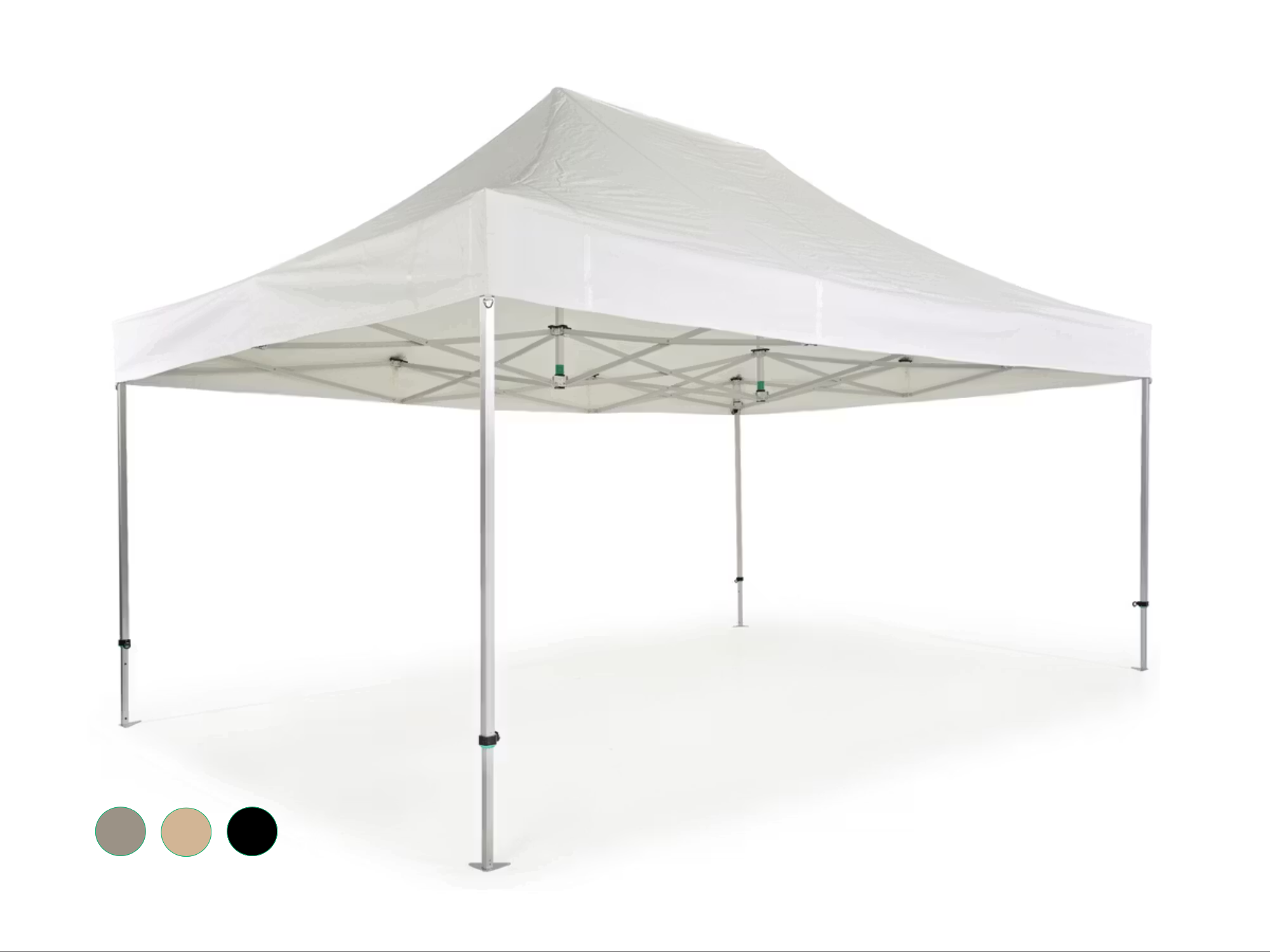Faltpavillon AluForce mit Dachplane - 4 x 6 m - PVC light (matt) Weiß