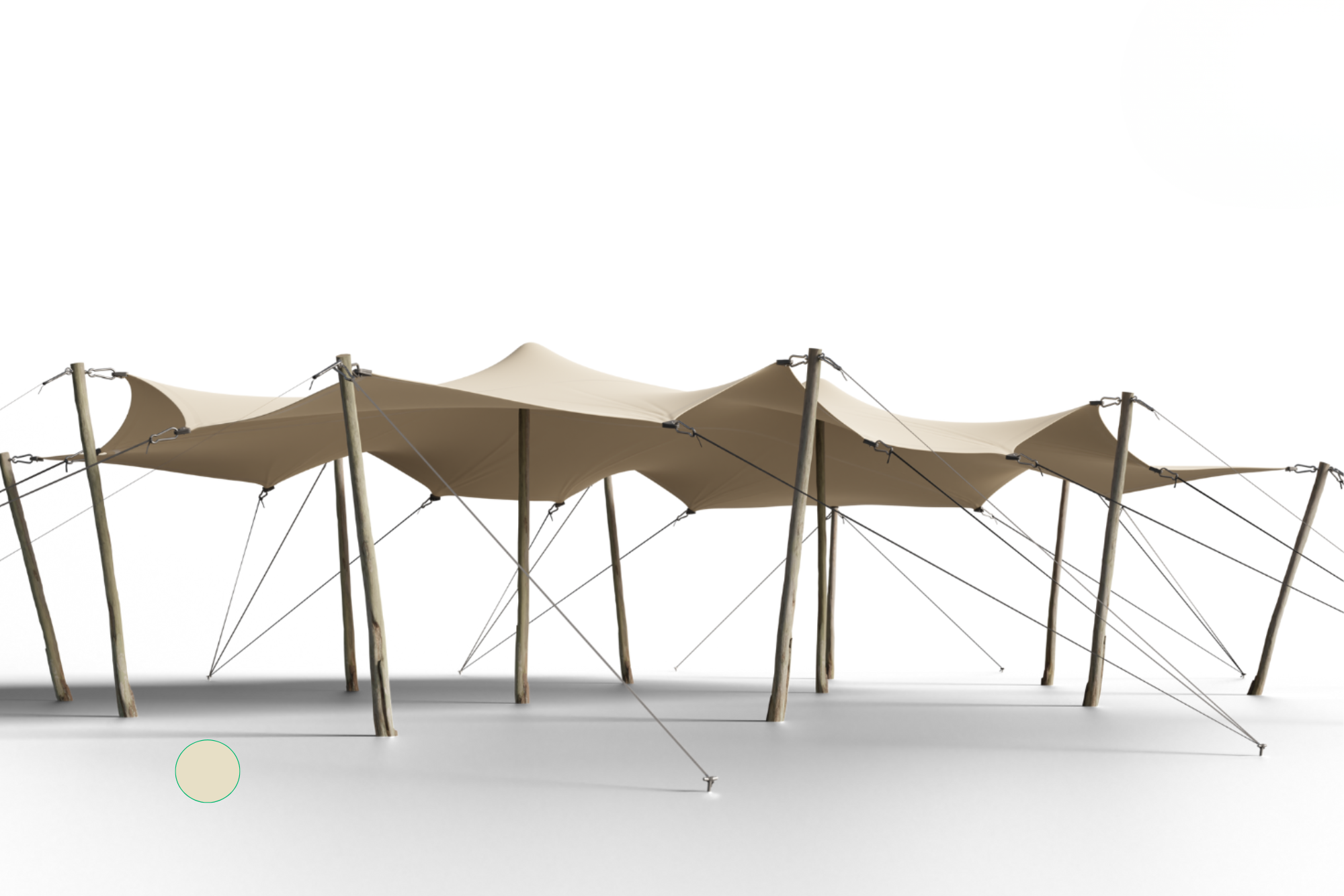 Hiflexx stretch tent canvas (740 g/m²) with clamps - 6,5 x 10 m Sand/Sand