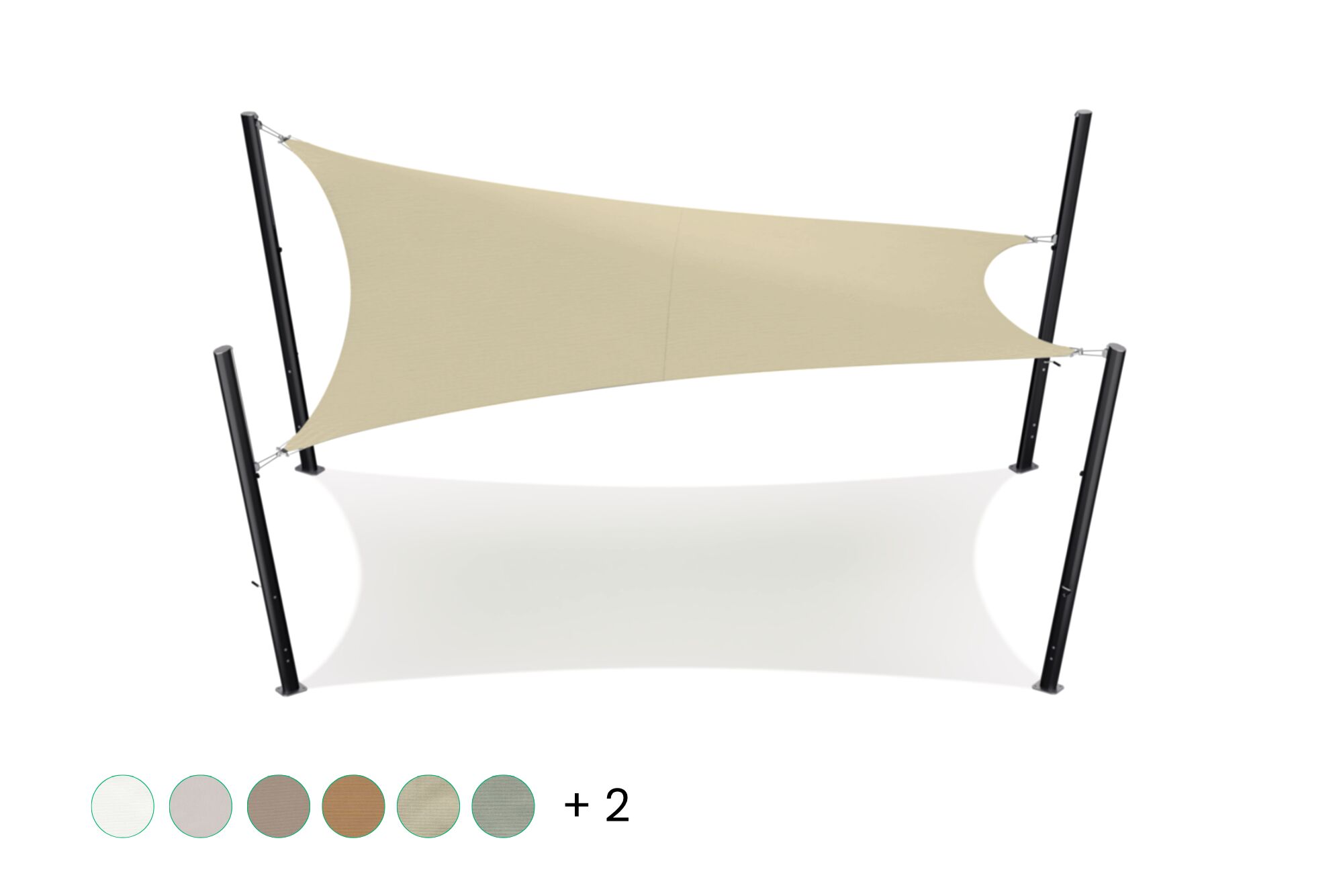 Schaduwdoek - rechthoek - 4 x 6 m - Waterdicht - Polyester - Sandstone