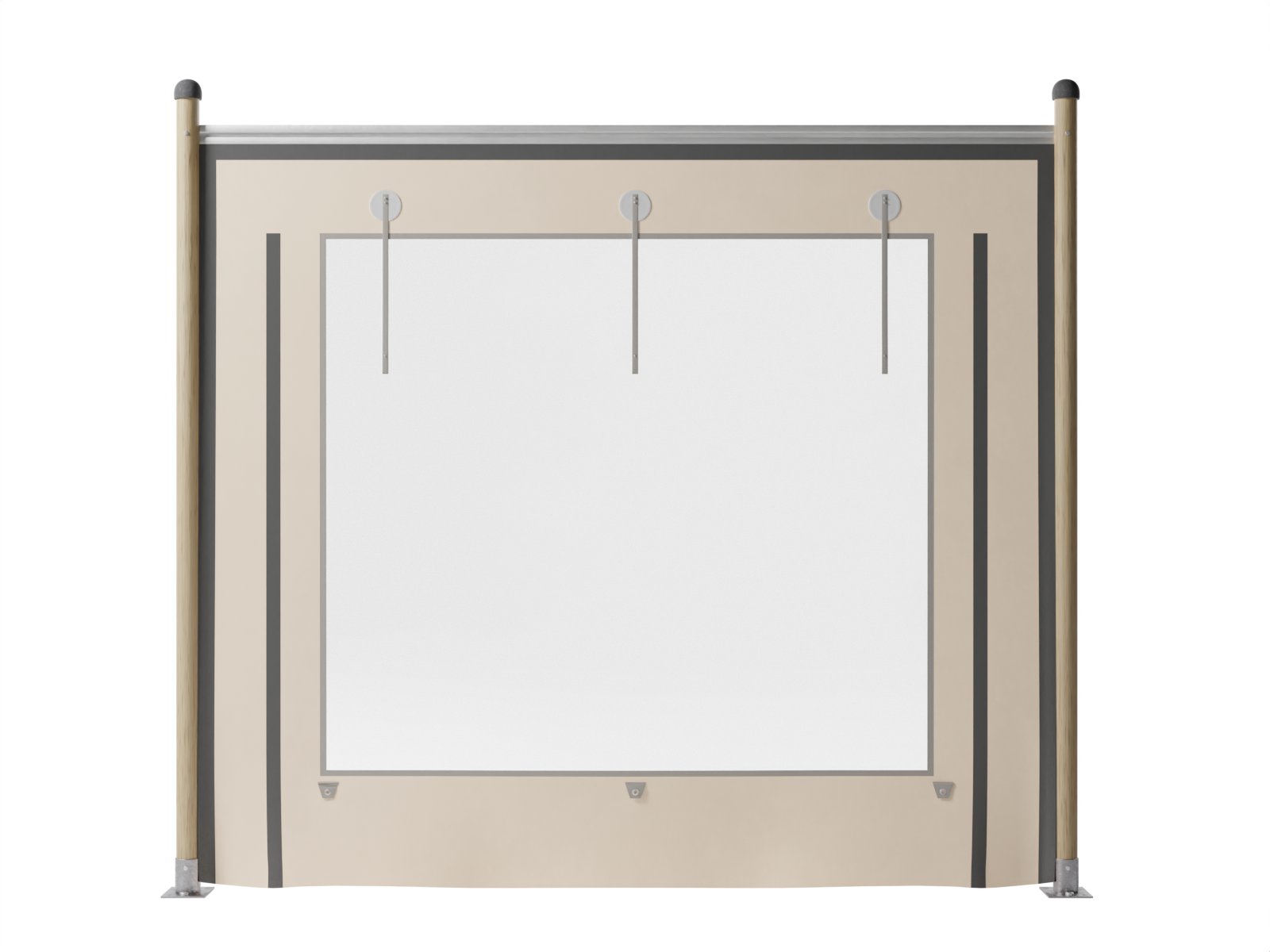 Paroi latérale Triflexx - base - 3 x 2,75 m - avec fenêtre panoramique Sahara/Sahara