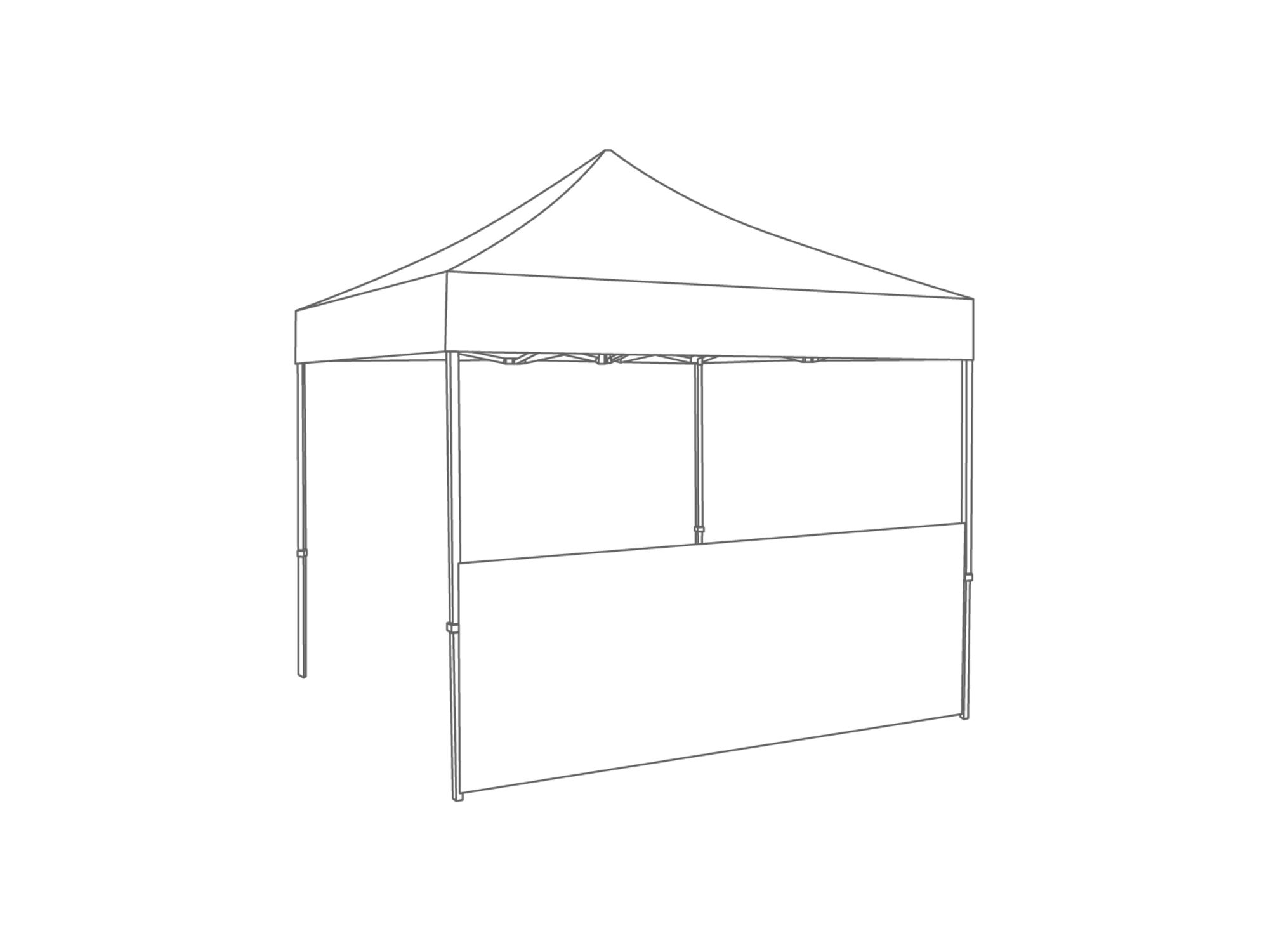 Folding tent Half wall - 3m - White
