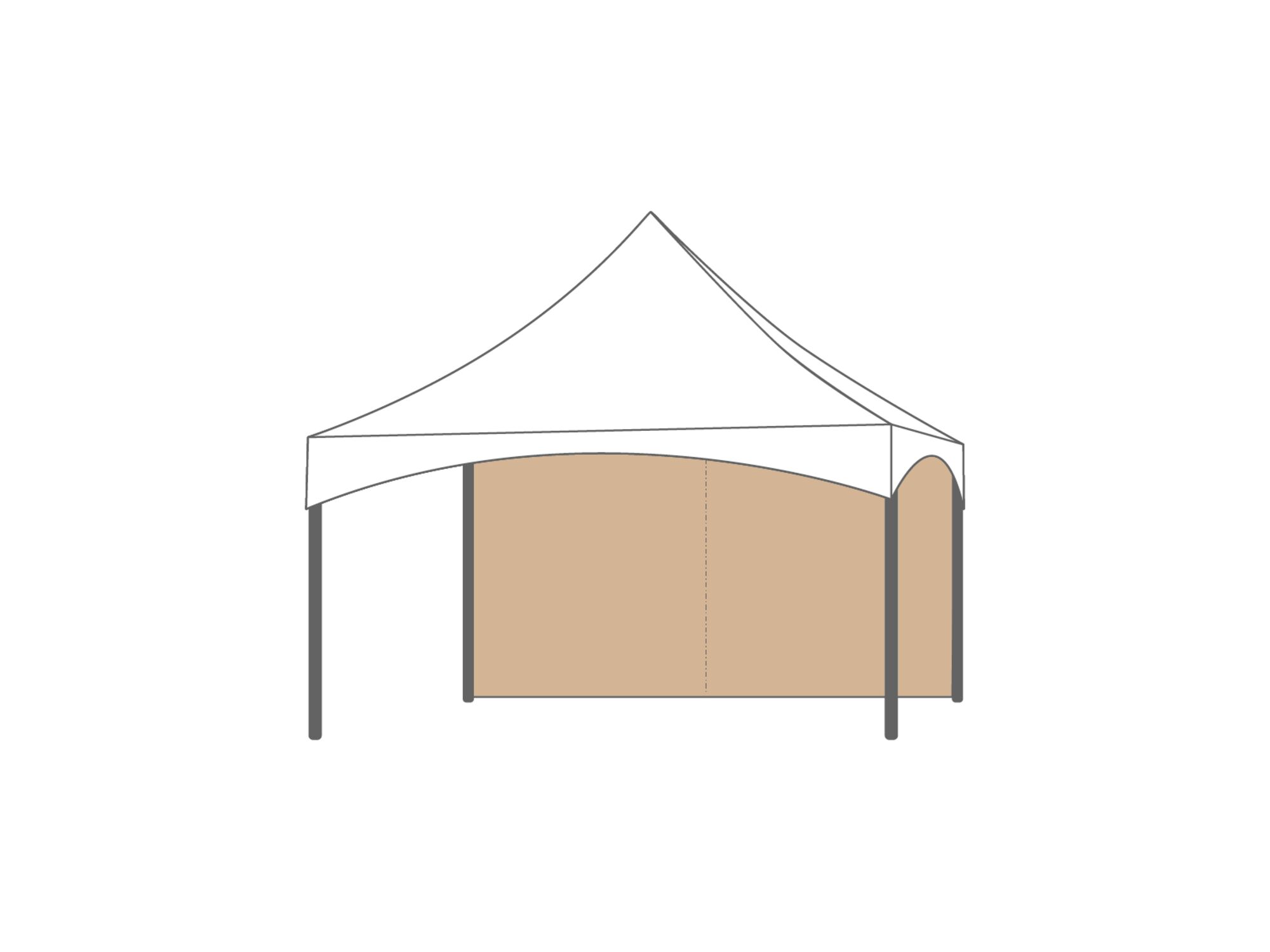 Tente pagode Parois latérale keder 4m Sable