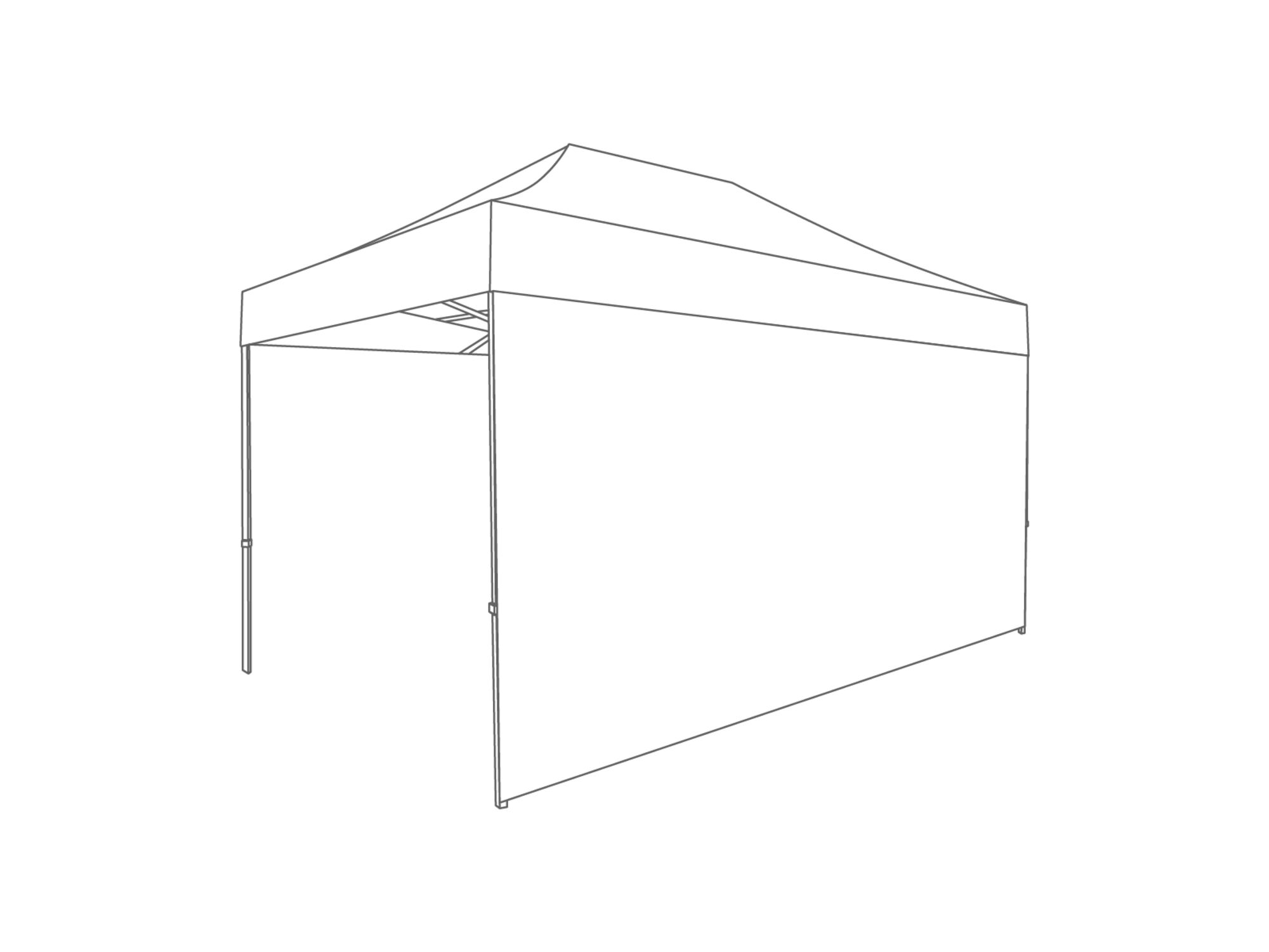 Tonnelle pliante Paroi latérale fermée - 4,5m - PVC (mat) Blanc