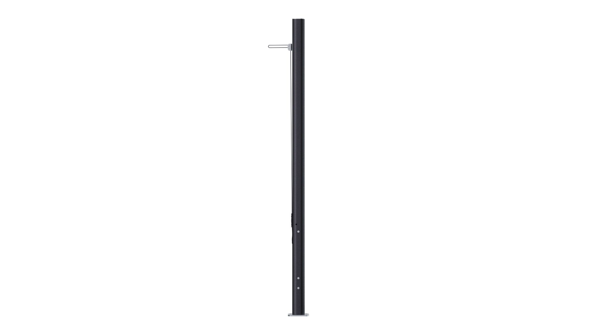 Aluminiummast 90° - 3m - externes Spannsystem - schwarz