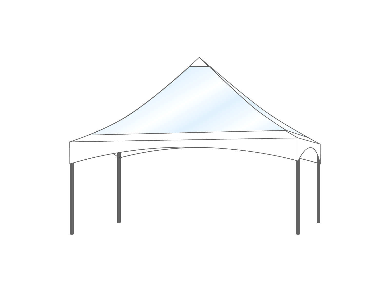 Pagoda tent roof 6x6m Panorama White
