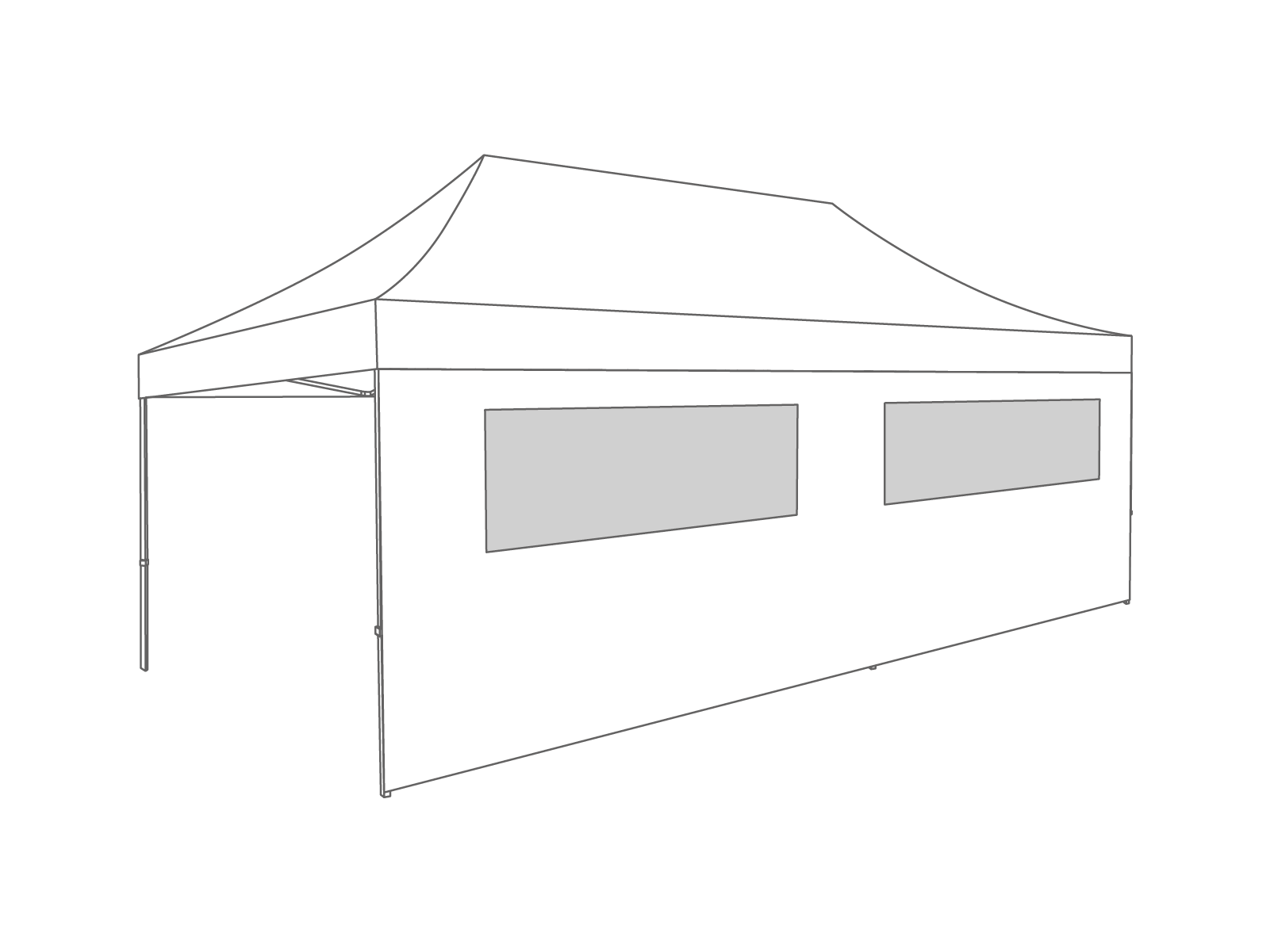 Folding tent Sidewall window - 6m - Polyester (for 3x6) White