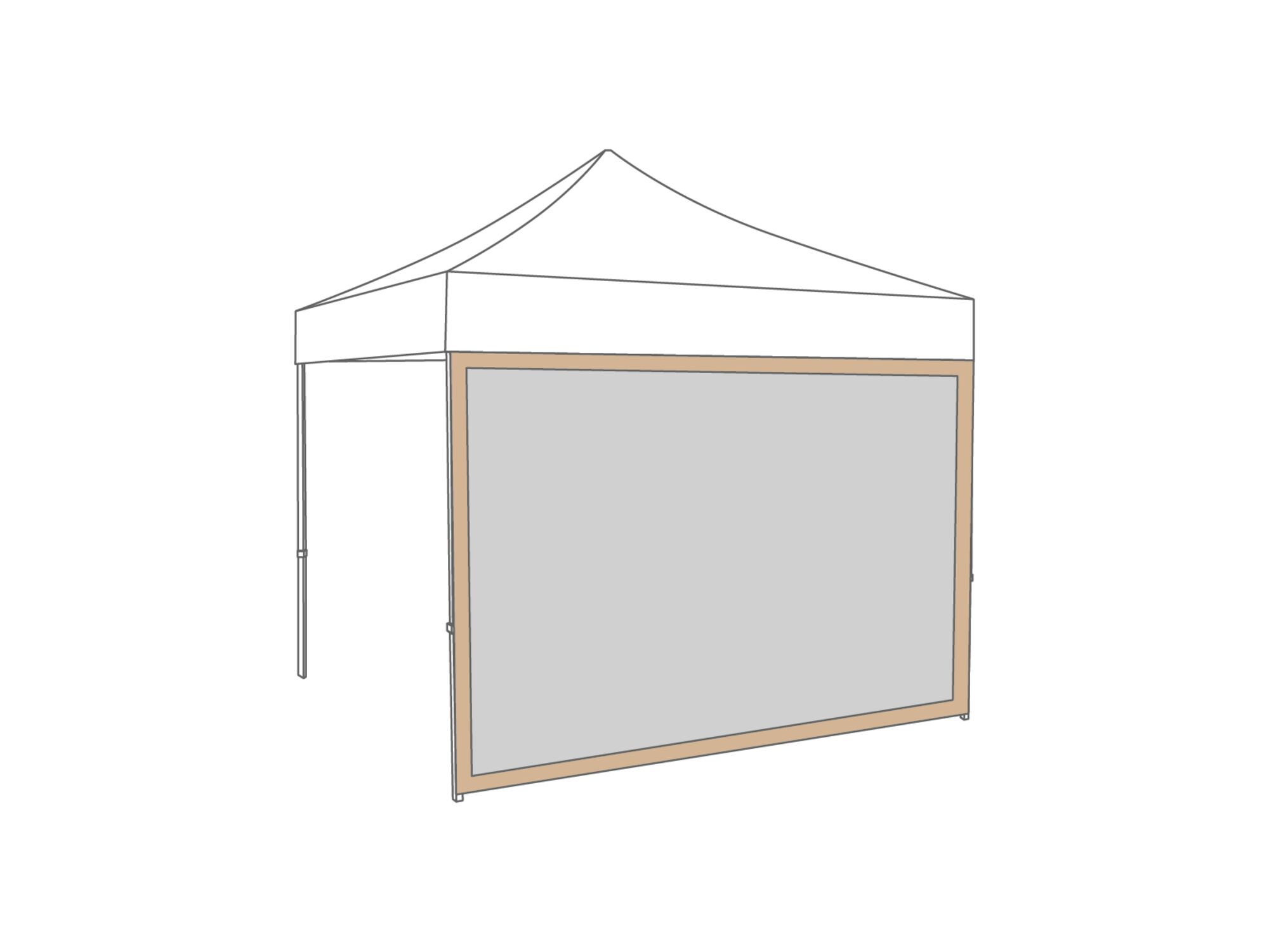 Faltpavillon Seitenwand Panoramafenster - 3 m - Polyester Desert Sand