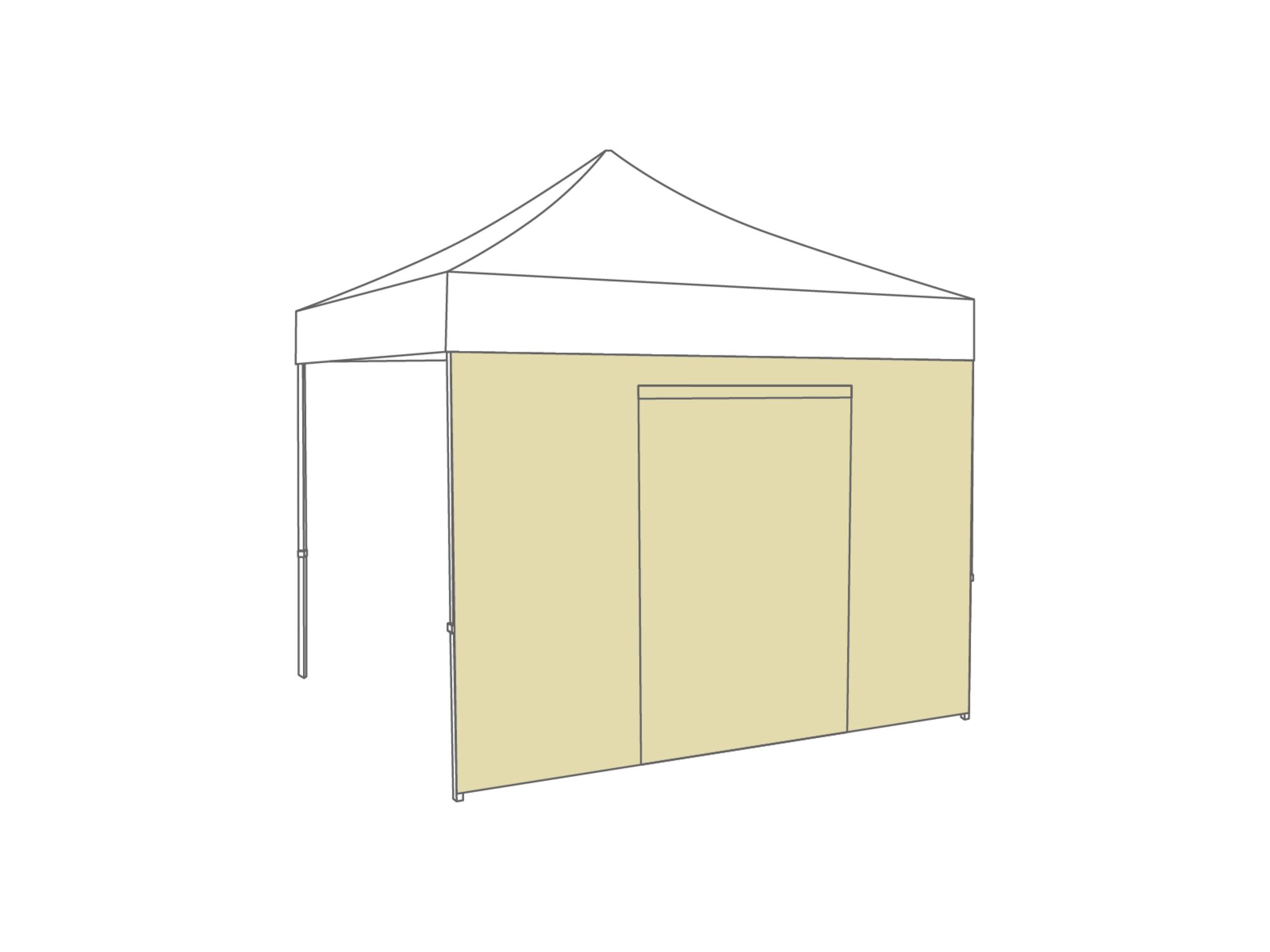 DON'T USE-Folding tent Sidewall door - 4m - Polyester Cream