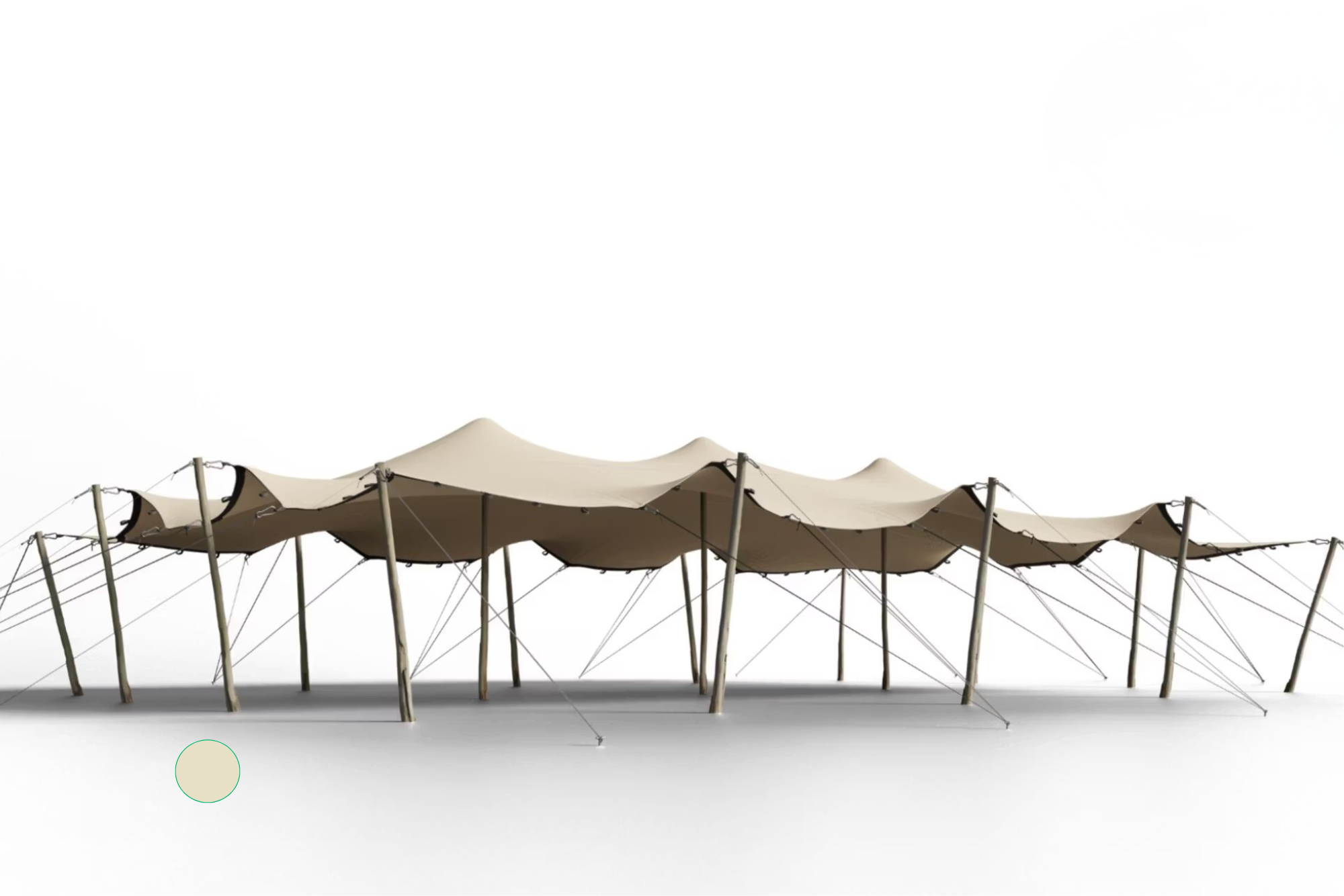 Hiflexx Stretchzelt Plane (740 g/m²) mit Schleifen - 10 x 17 m Sand/Sand