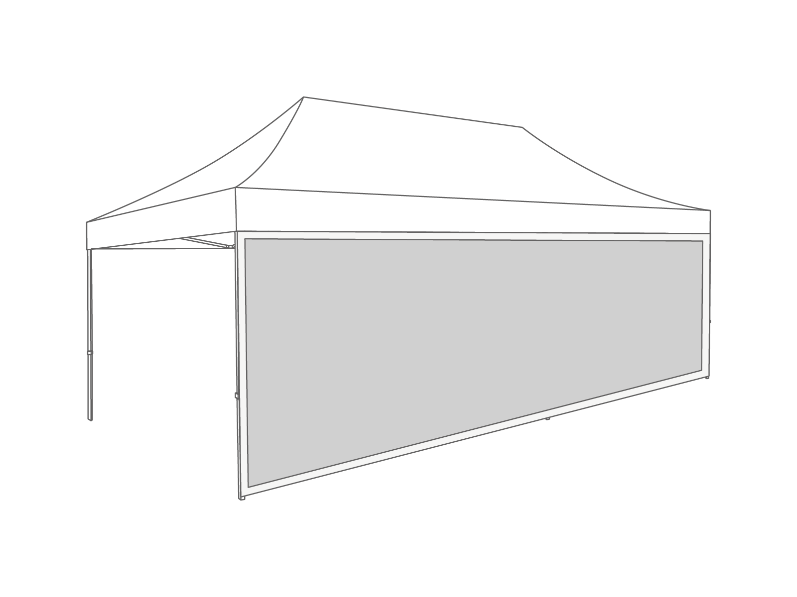 DON'T USE-Folding tent Sidewall panoramic window - 6m - Polyester (for 3x6) White