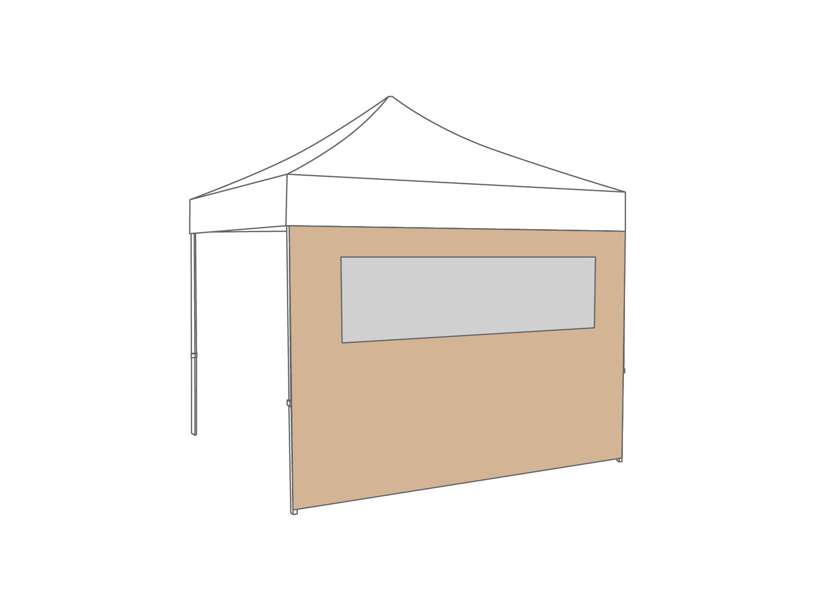 Folding tent Sidewall window - 3m - PVC (matt) Desert Sand