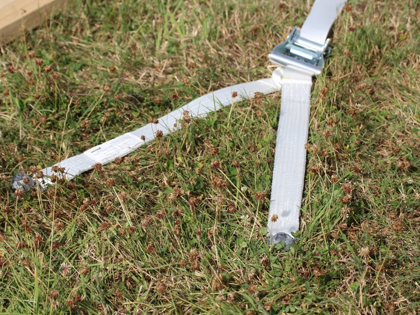 Tension strap with ratchet - Double anchoring (Y-form) - 450 cm - White