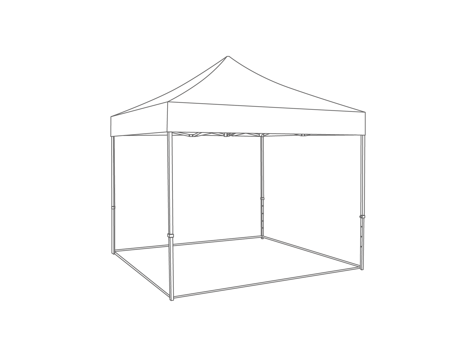 Groundframe for folding tent 3x3 m