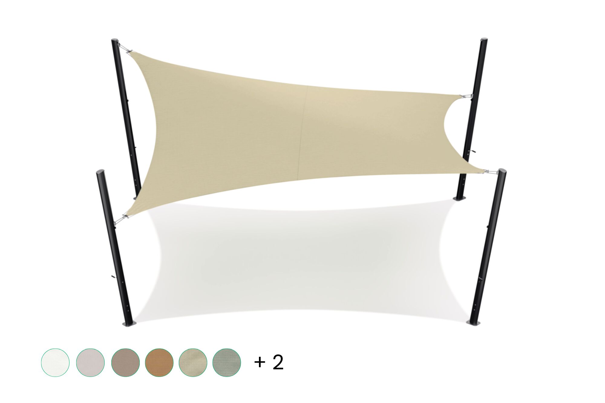 Schaduwdoek - rechthoek - 5 x 6 m - Waterdicht - Polyester - Sandstone