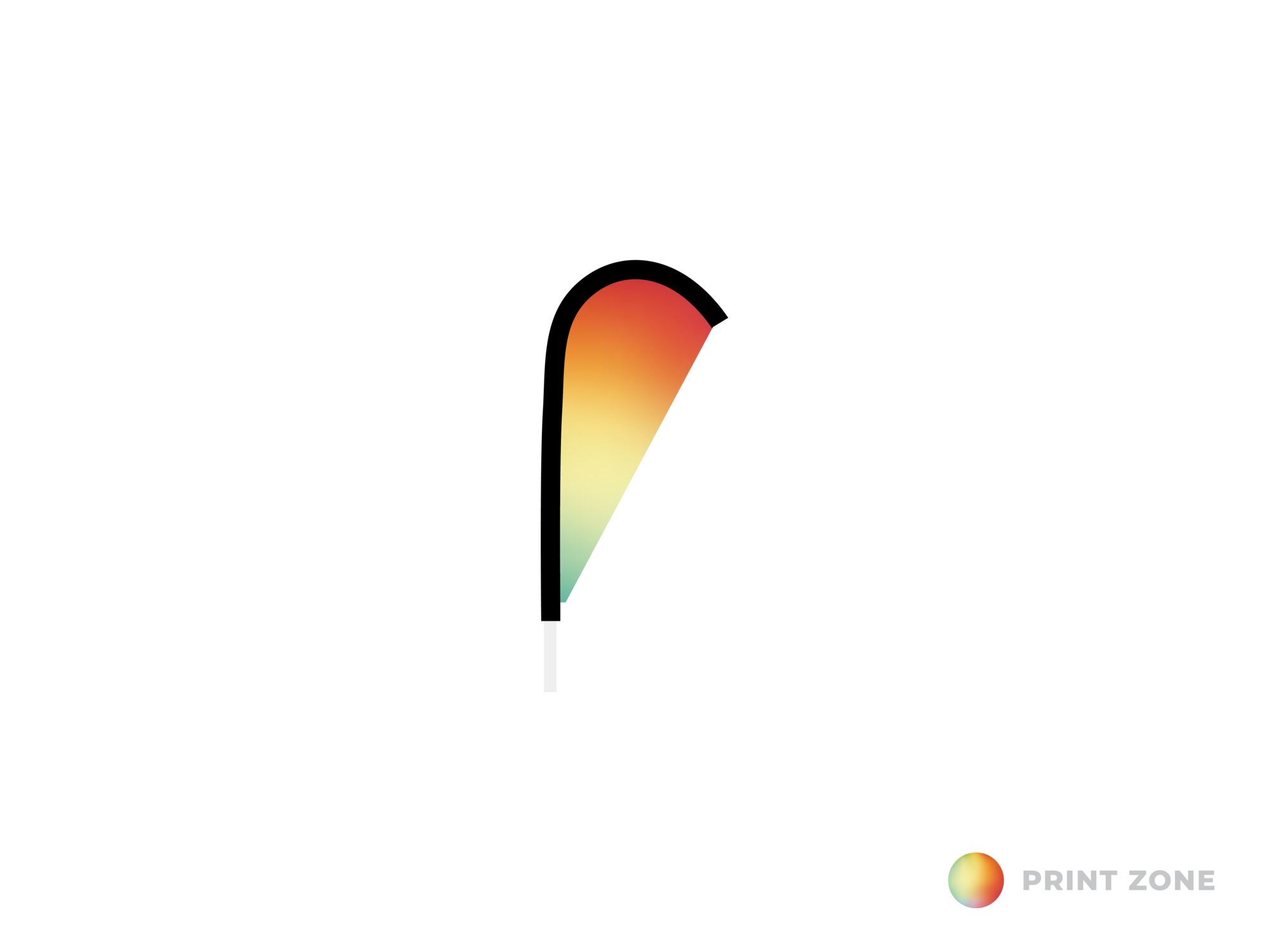 Beachflag Teardrop enkelzijdig - small bedrukt