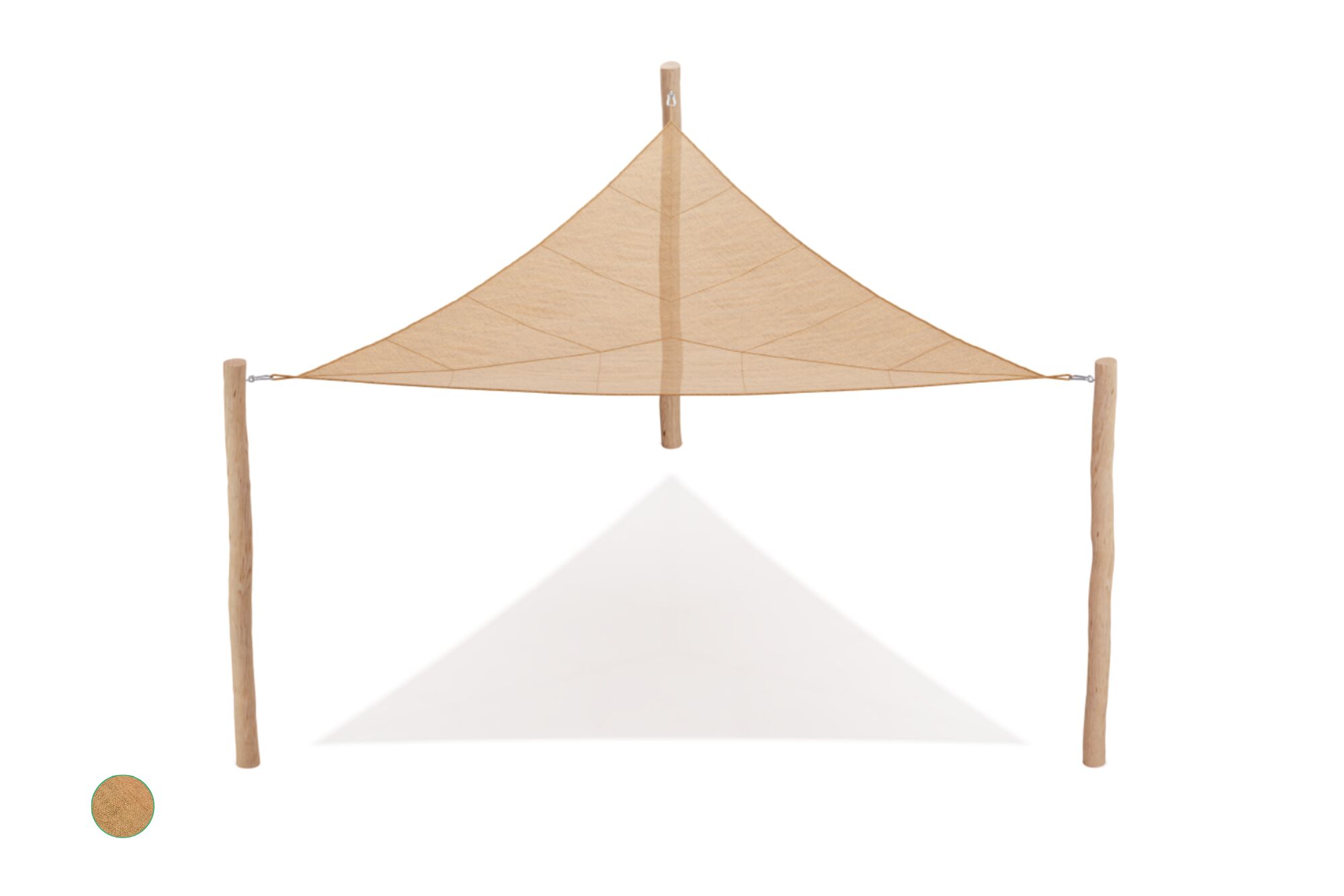 Schaduwdoek - driehoek - 5 x 5 x 5 m - Ademend - Kokosvezel