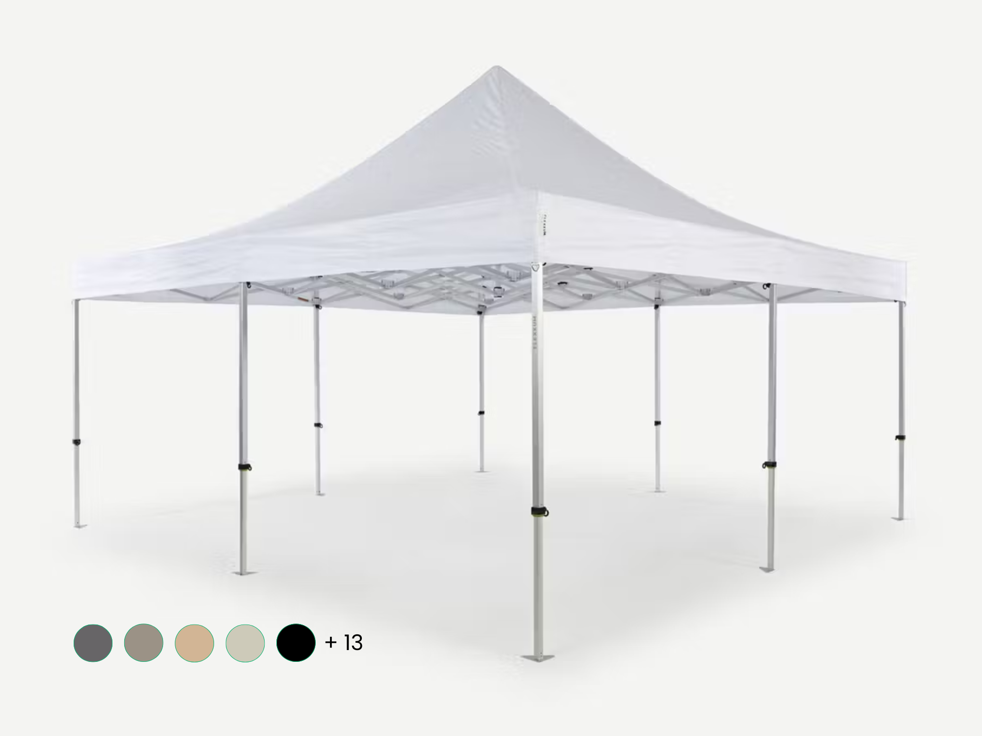 Faltpavillon AluForce mit Dachplane - 5 x 5 m - Polyester Weiß