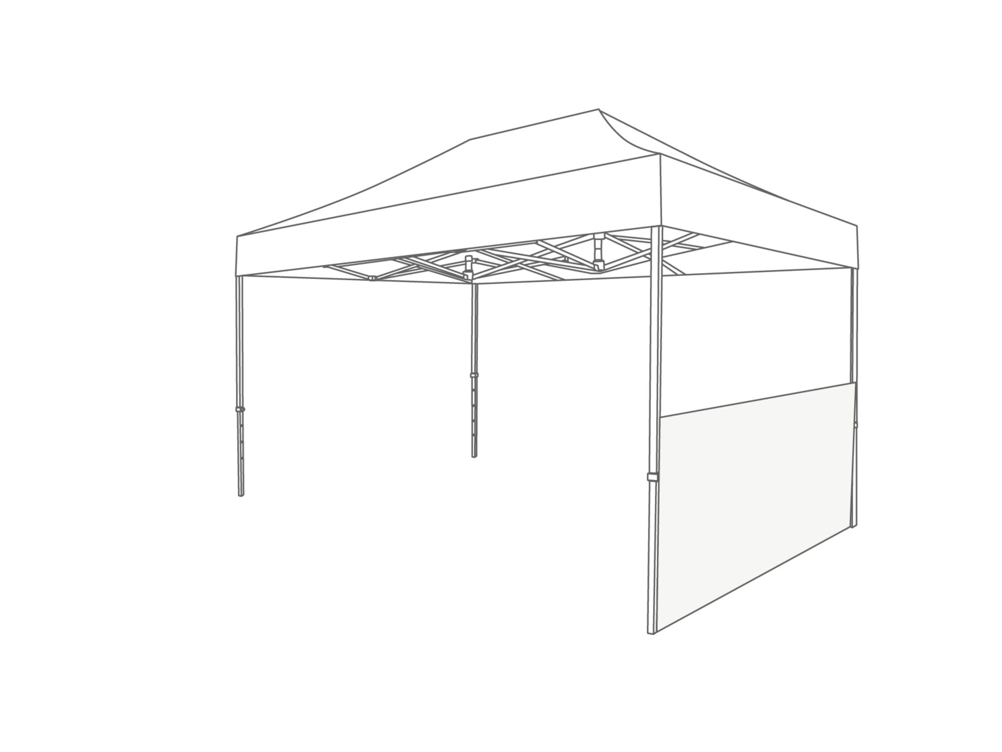 Folding tent Halfwall for bar - 2m - White