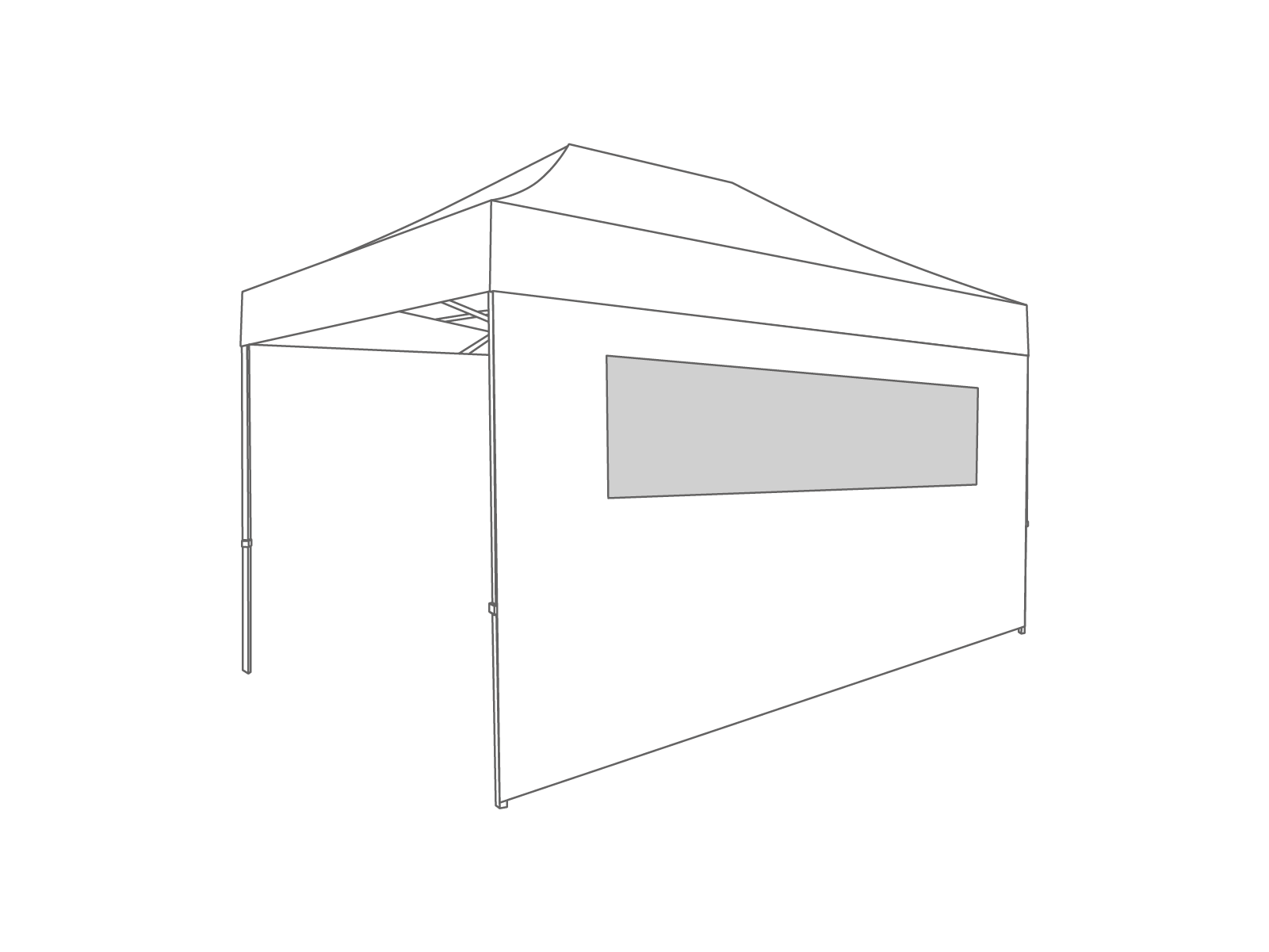 Pared lateral con ventana - 4,5m - PVC blanco