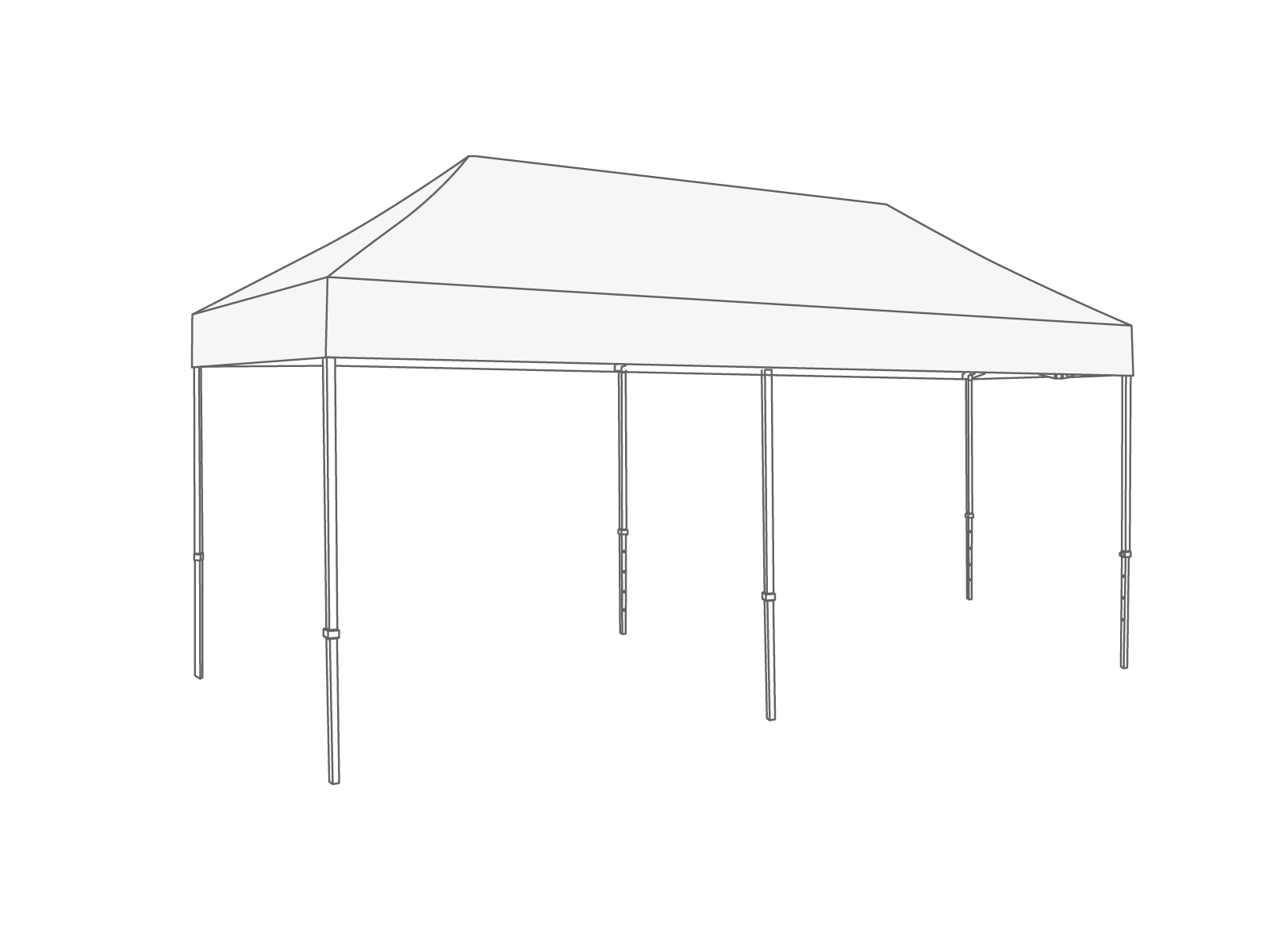 Vouwtent Dakzeil - 2,5x5m - Polyester Wit