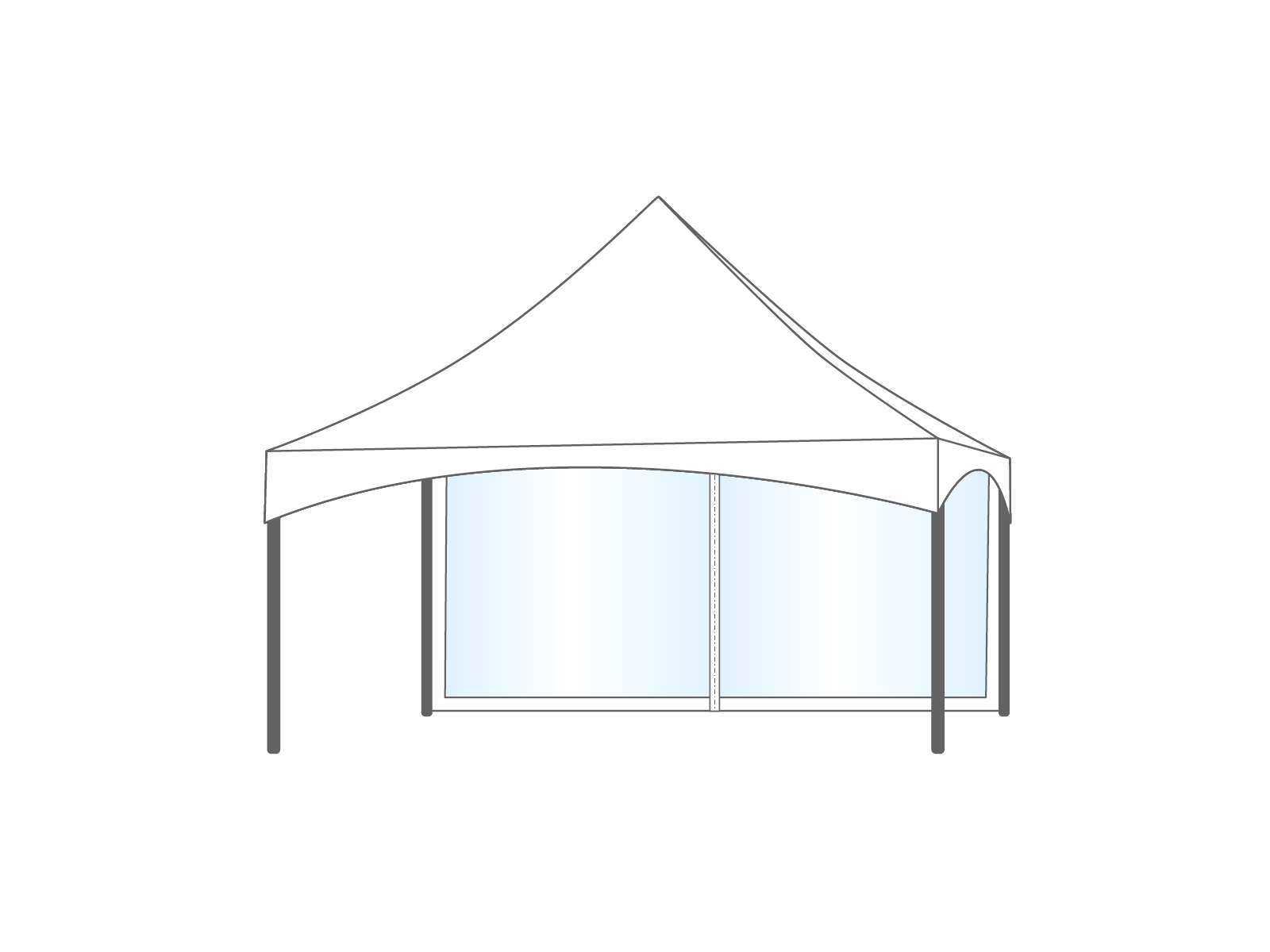Pagoda tent keder sidewall panoramic 5m White