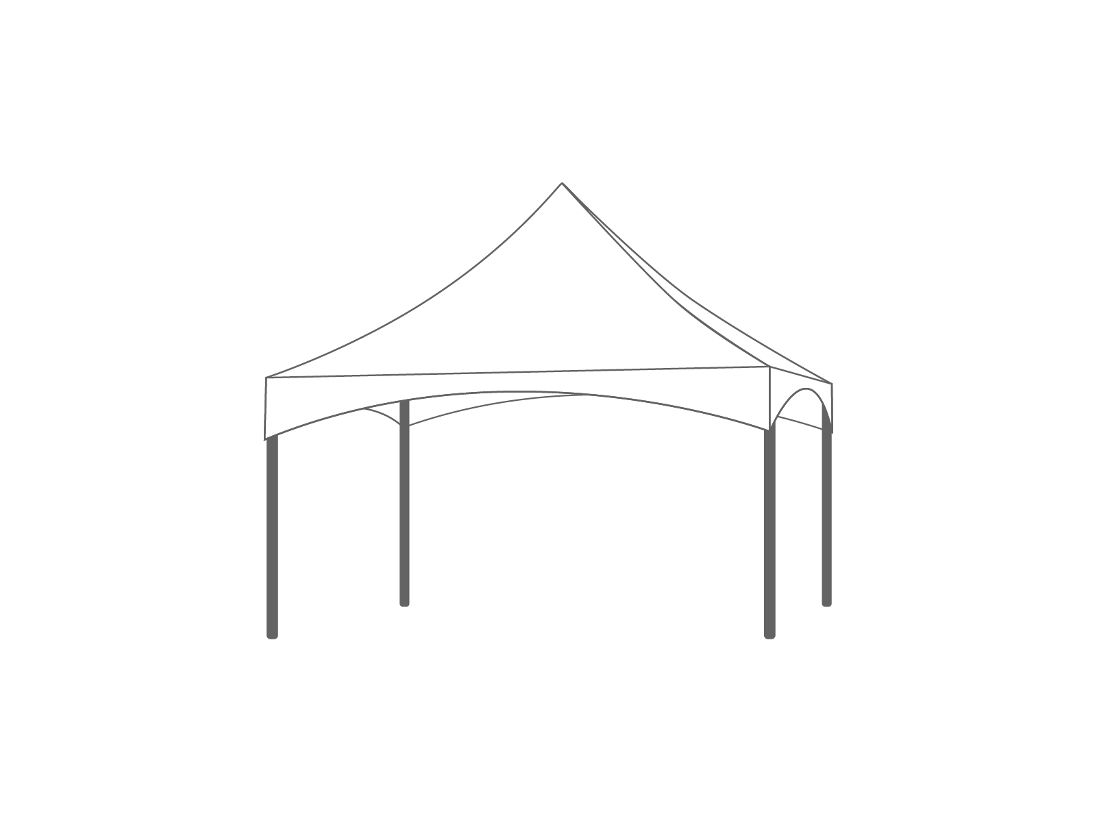 Pagoda tent roof 4x4m White