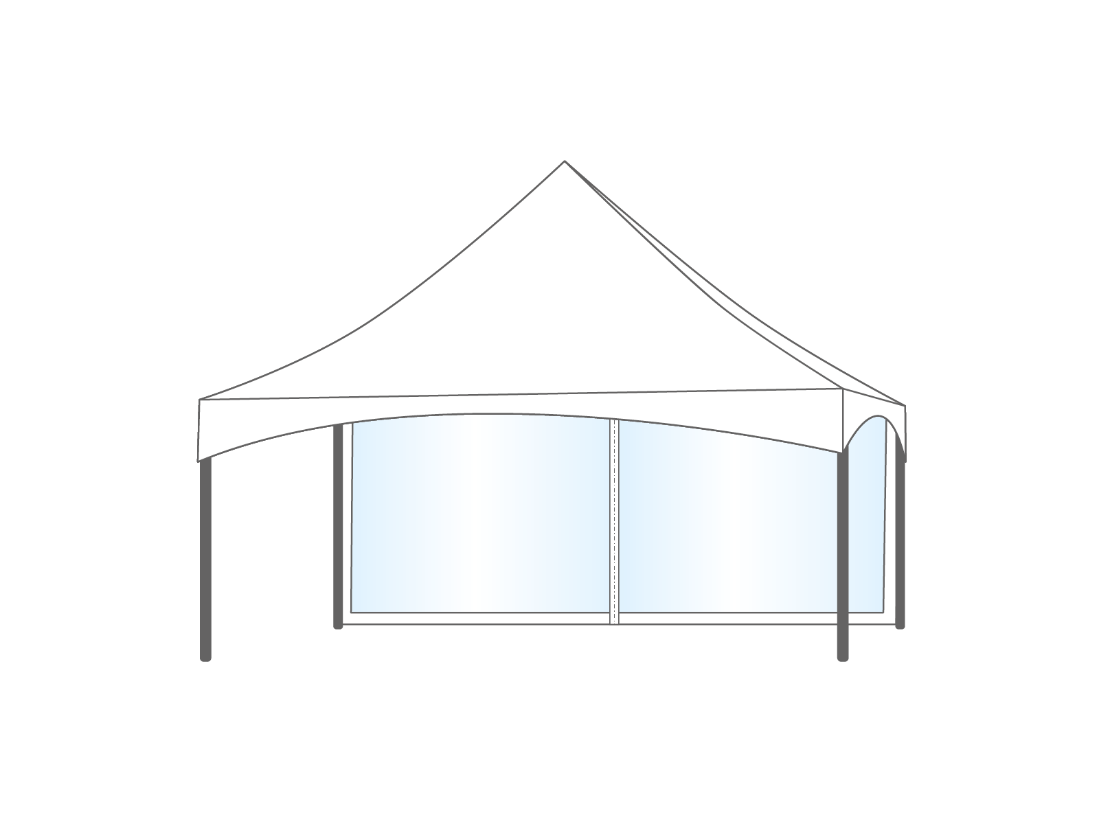 Pagoda tent keder sidewall panoramic 6m White