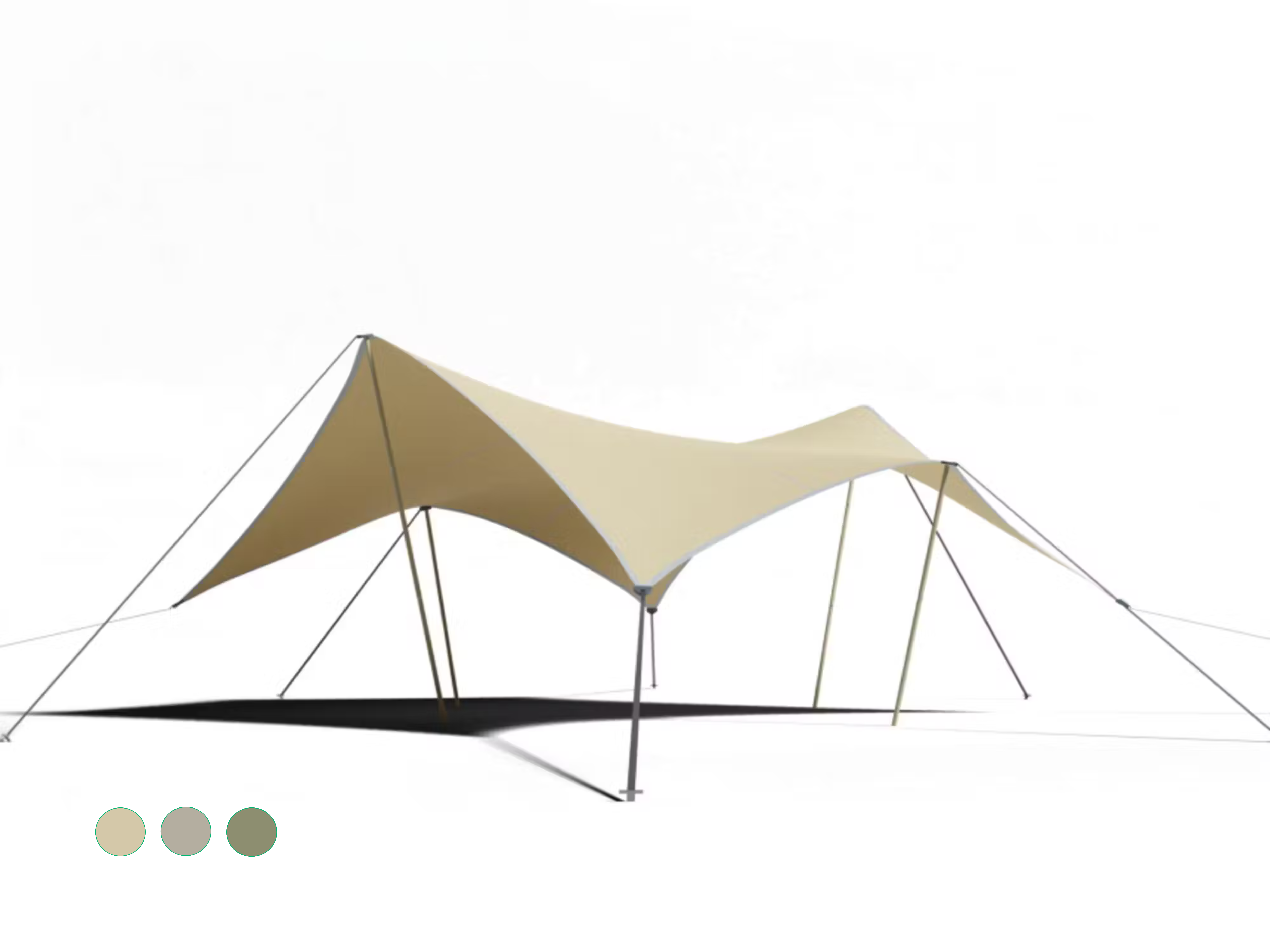 Easyflexx stretch tent with poleset Silver Smoke - 6.35 x 6.35 m Desert Sand