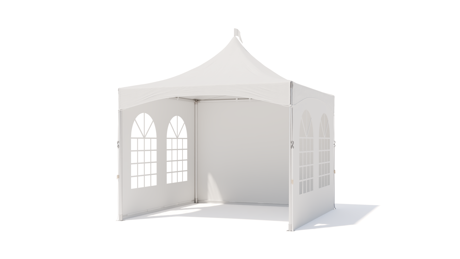Pagoda tent keder round pole - incl sidewalls  - 3x3m White