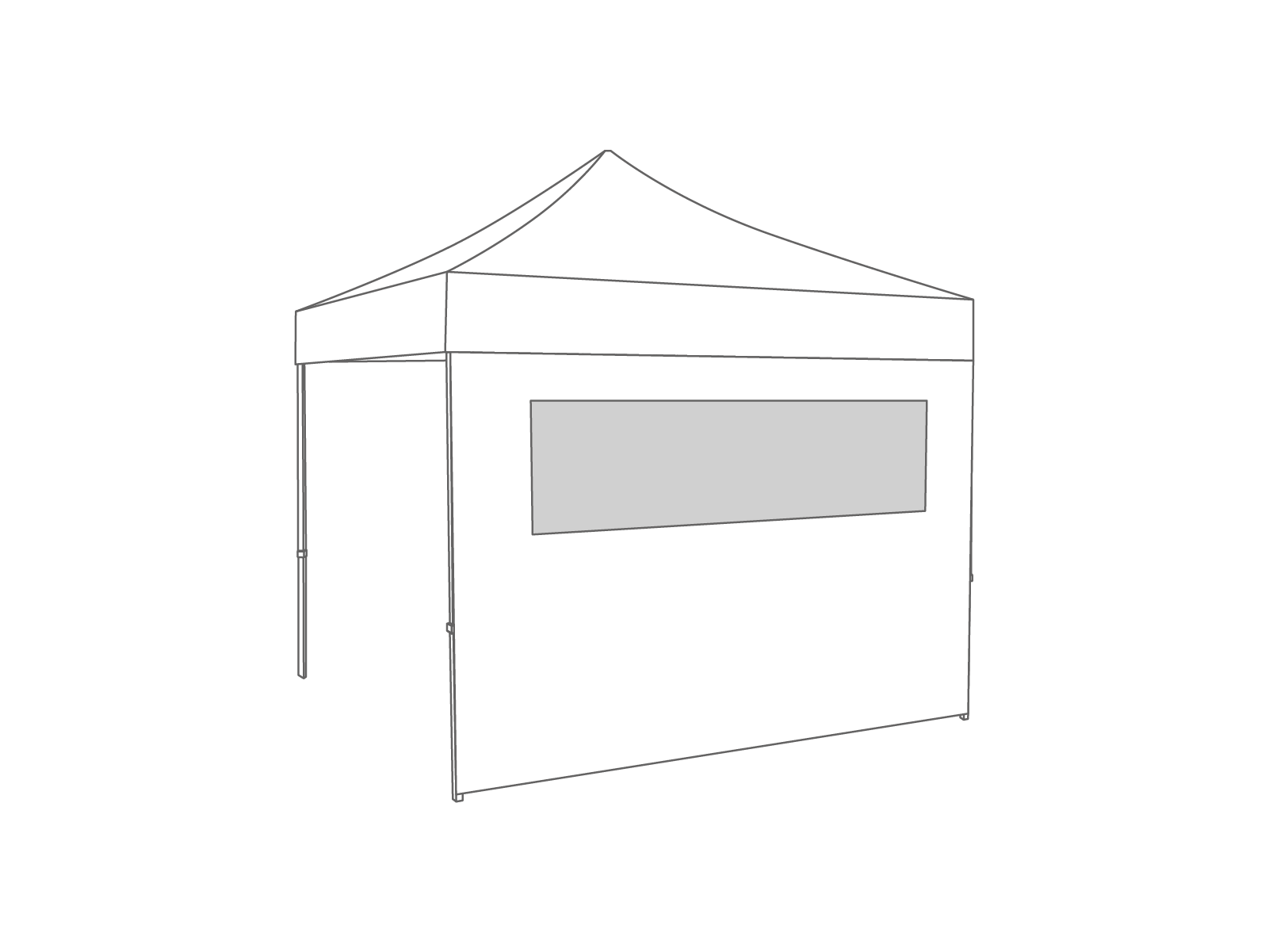 Folding tent Sidewall window - 3m - PVC (matt) White