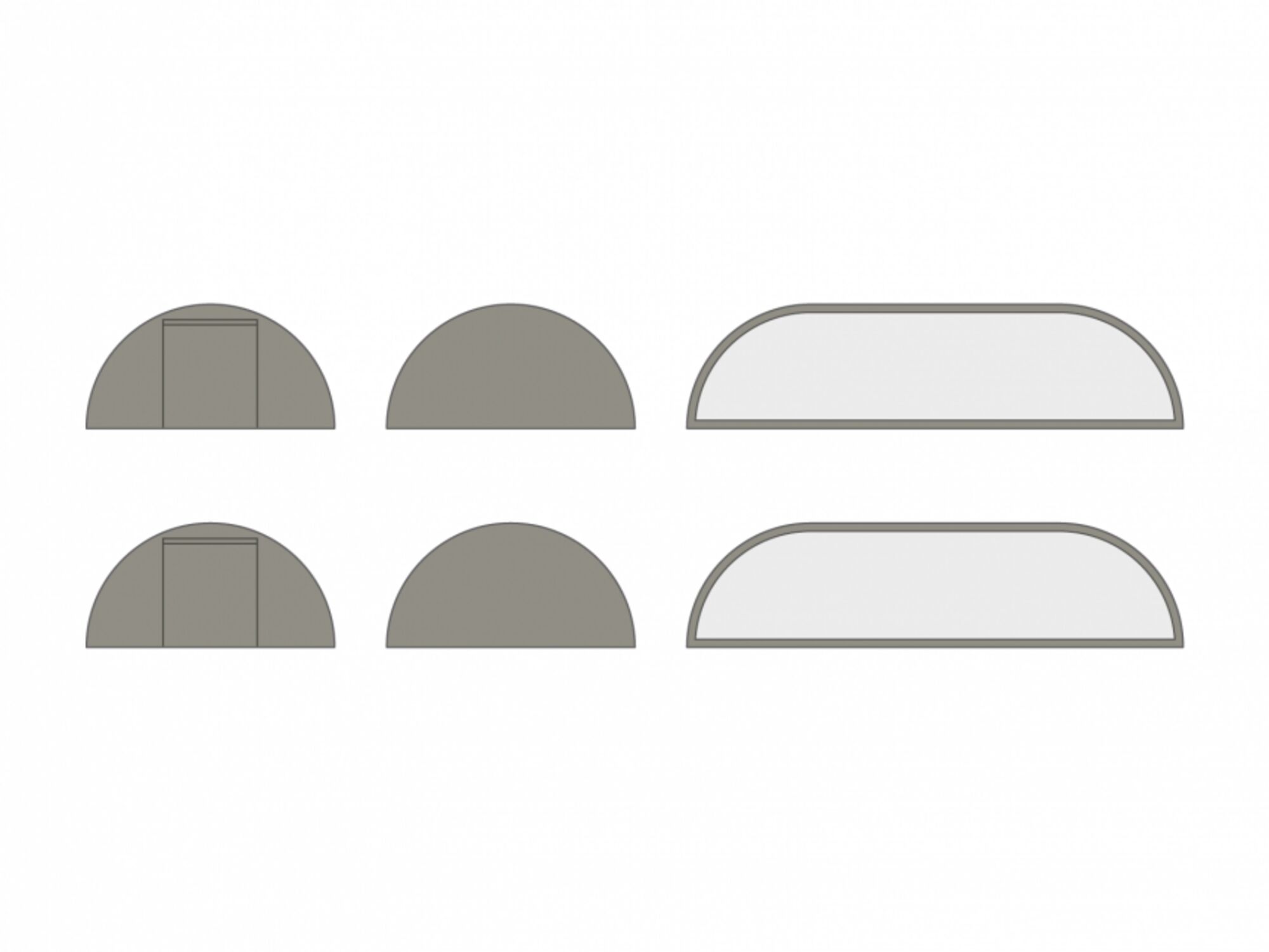 Dubbele Stertent StellarLite zijwandenset - 12 x 19 m - polyester Zand