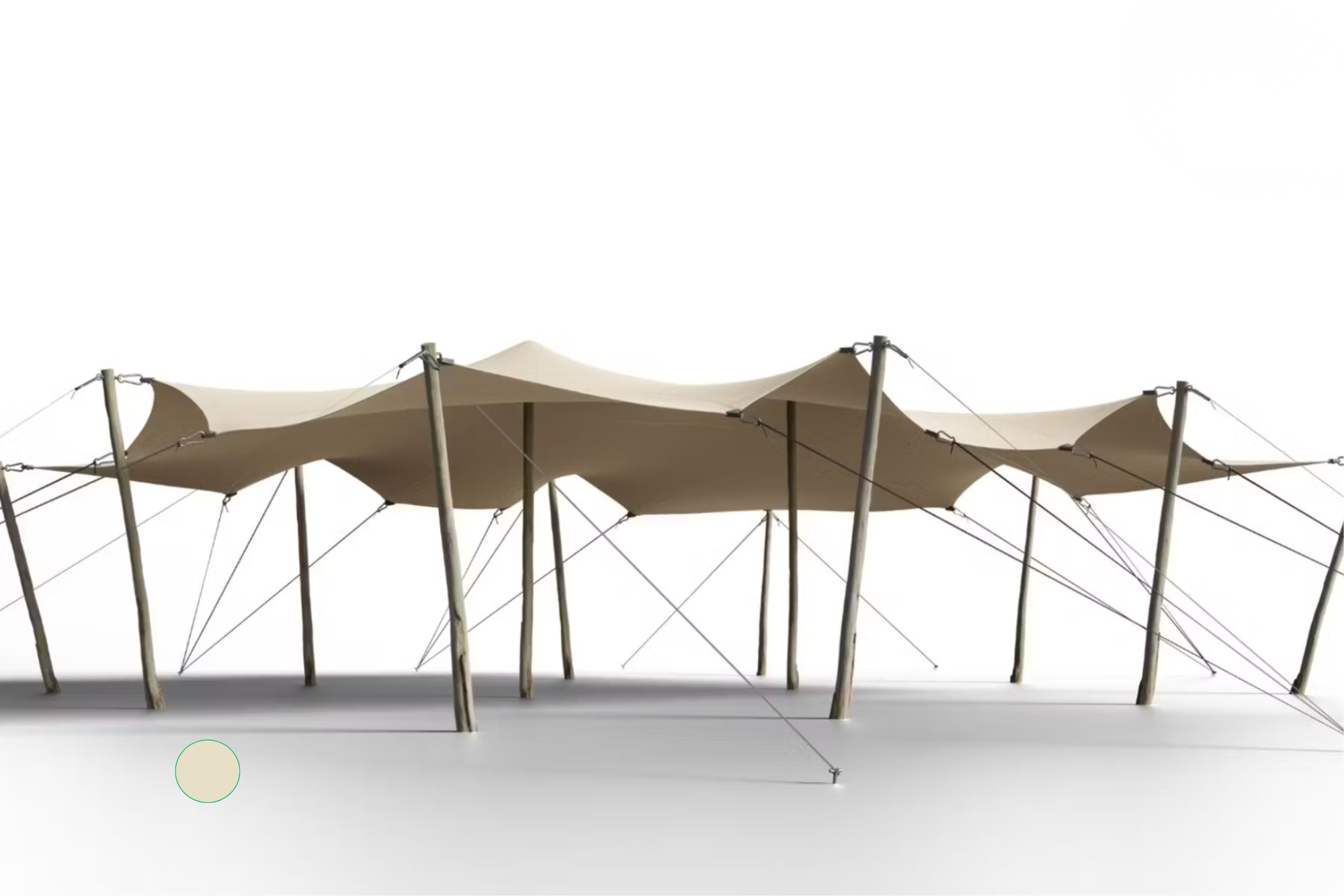 Hiflexx stretch tent canvas (740 g/m²) with clamps - 8,5 x 12,5 m Sand/Sand