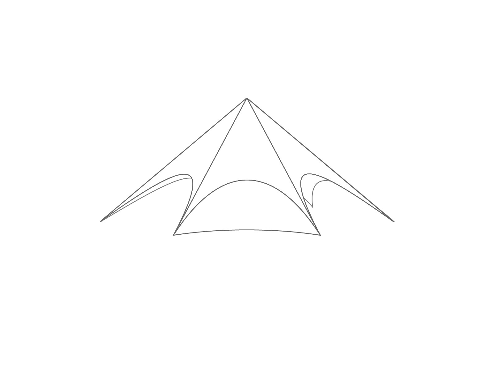 Star tent StellarLite sidewall - closed - 12m diameter - Polyester White