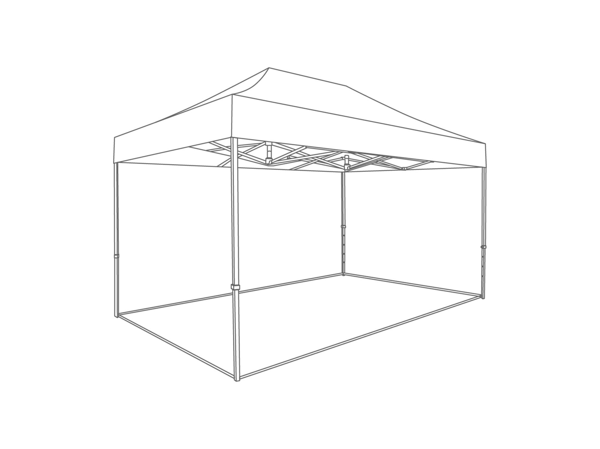 Groundframe for folding tent render 4 x 6 m