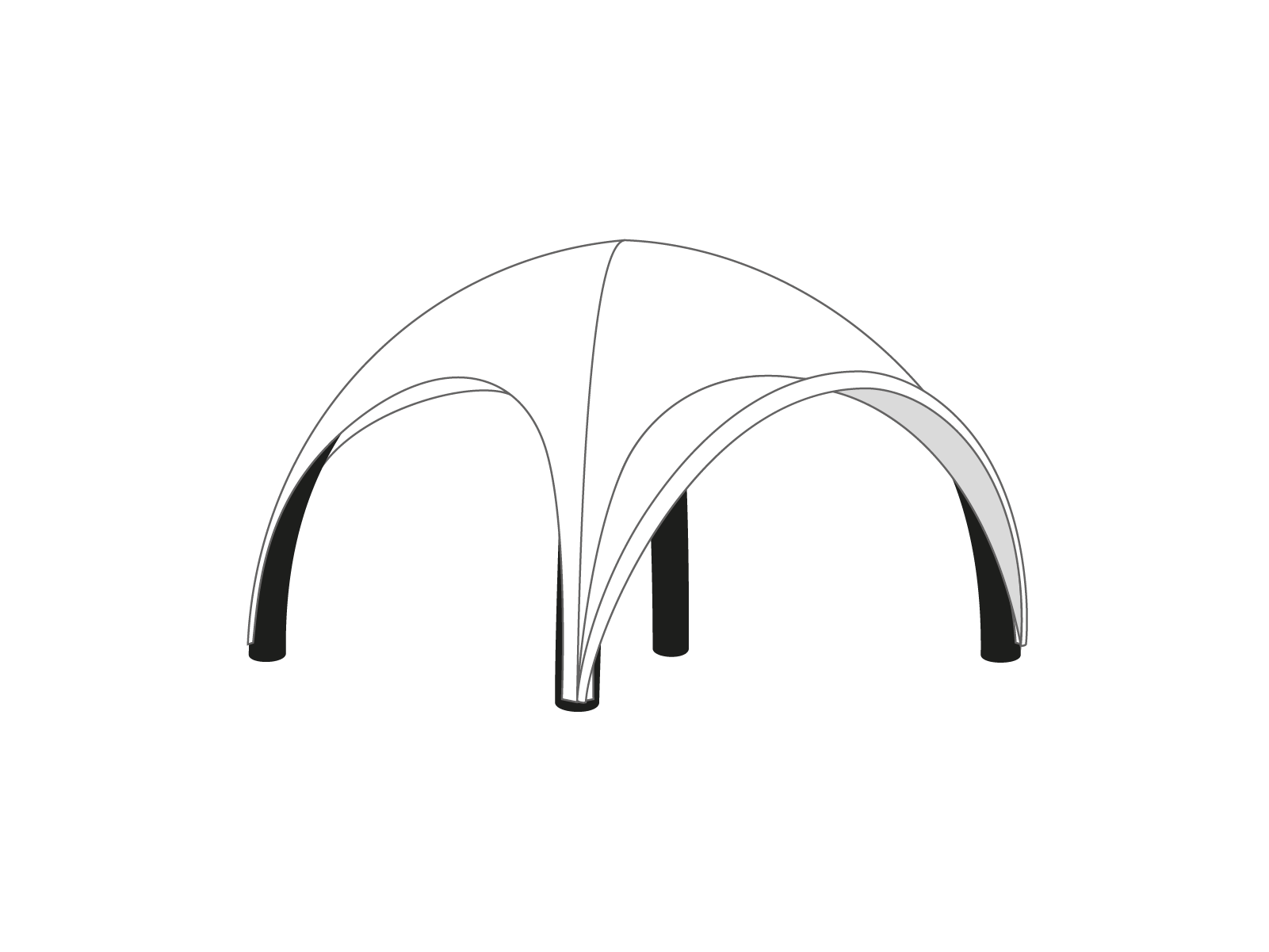 Opblaasbare tent Globe opblaasbare luifel - 3m Wit