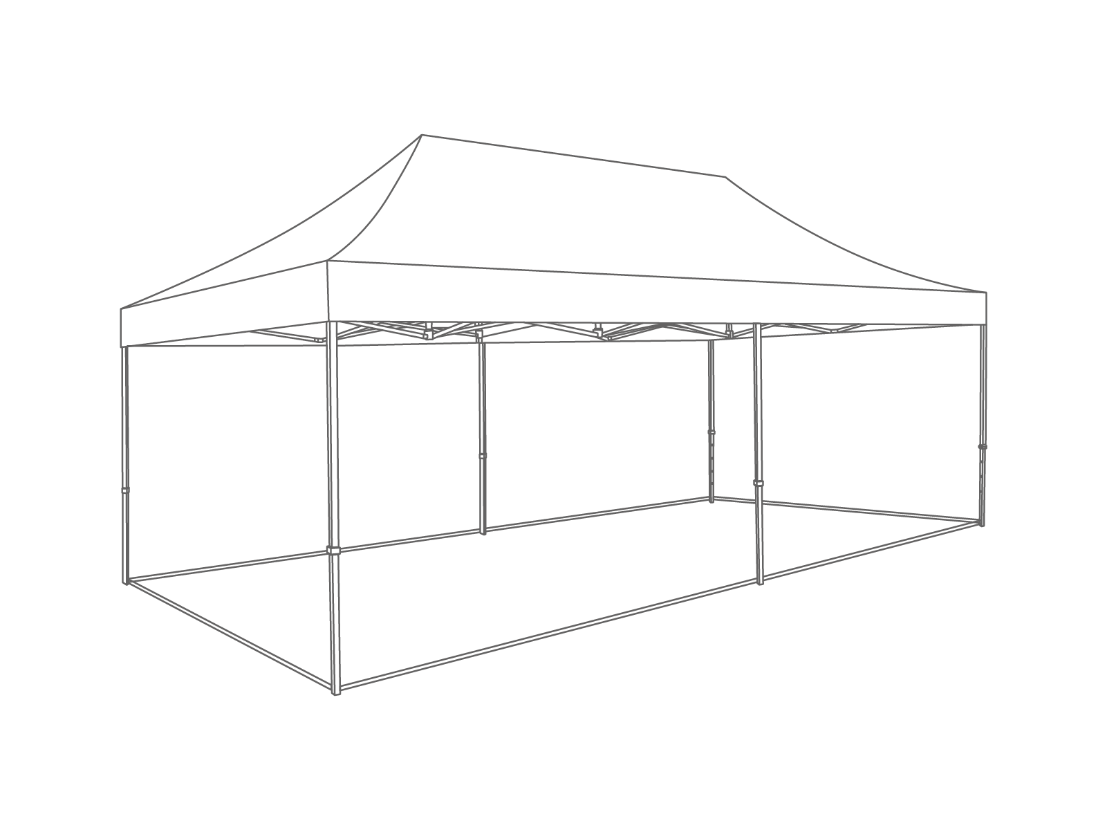 Groundframe for folding tent 3x6 m