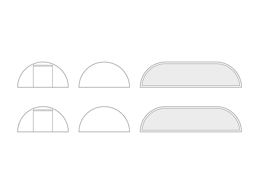 Double star tent StellarLite sidewall set - 8 x 13 m - polyester White