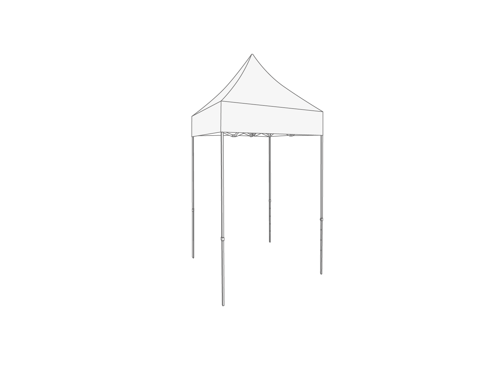 Folding tent Roof - 1,5x1,5m - Polyester White