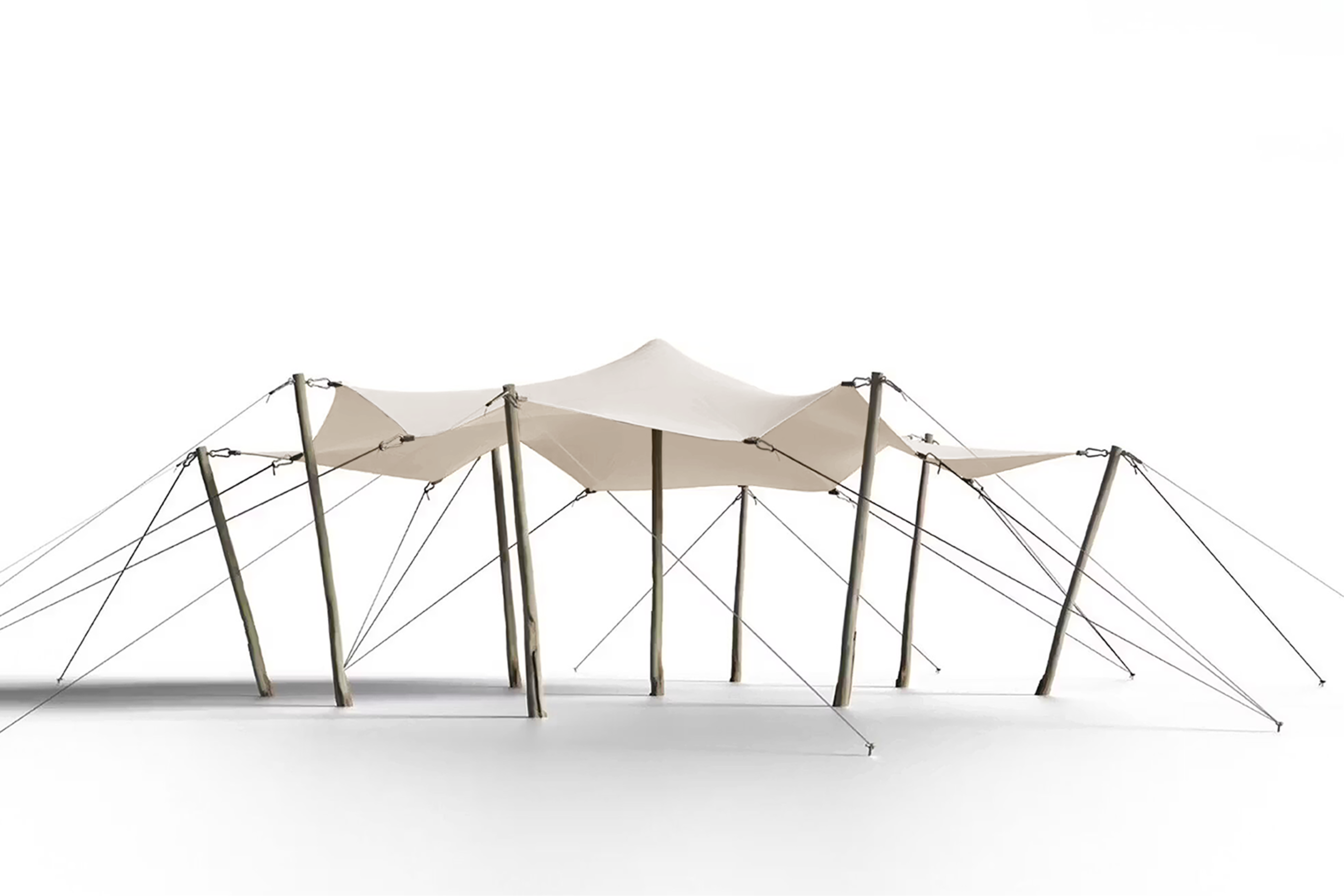 Triflexx stretchtent zeil (560 g/m²) met klemmen - 6,5 x 5 m Gebroken wit/Gebroken wit