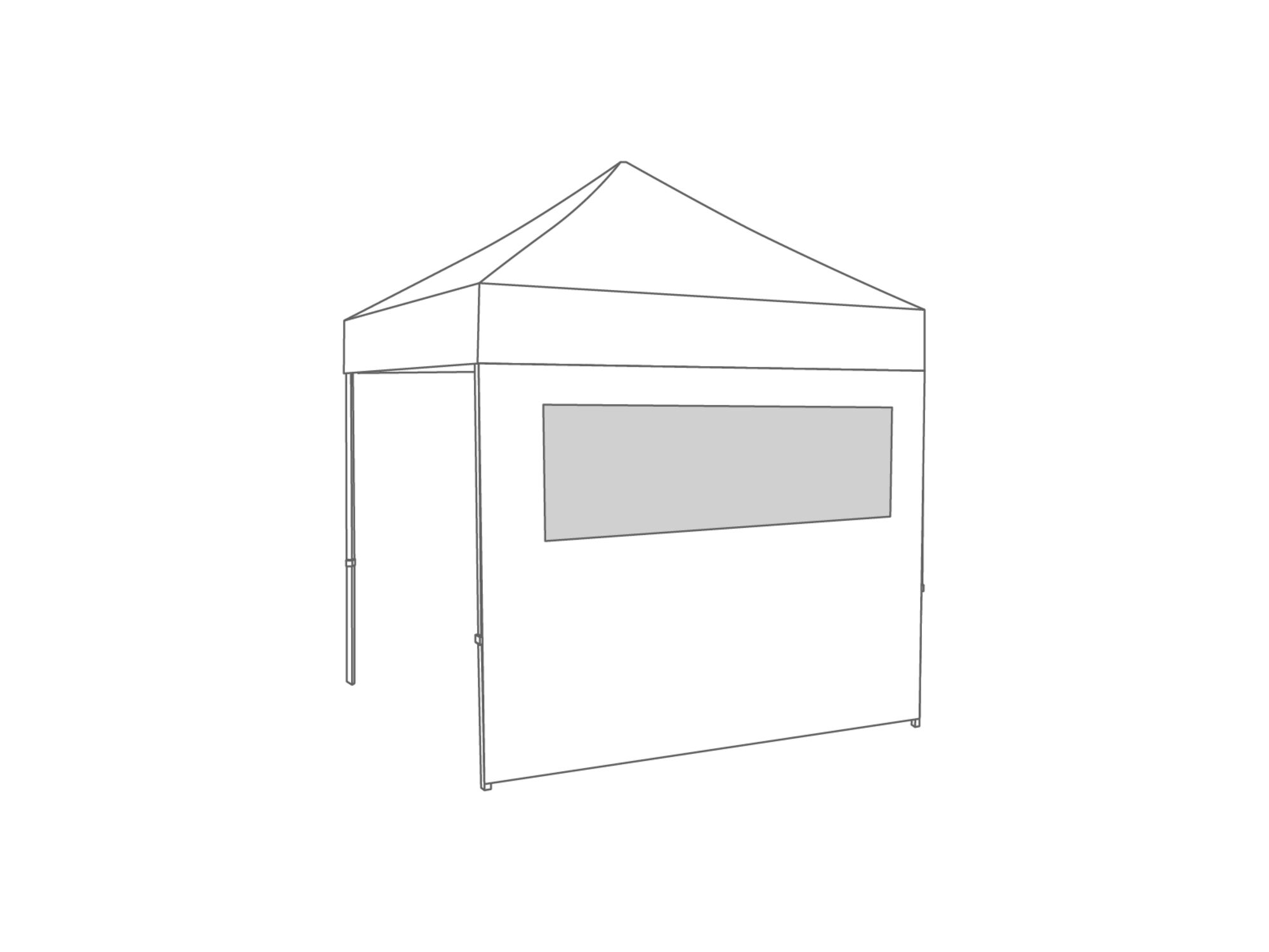 Tonnelle pliante Paroi latérale avec fenêtre - 2,5m - PVC (mat) Blanc