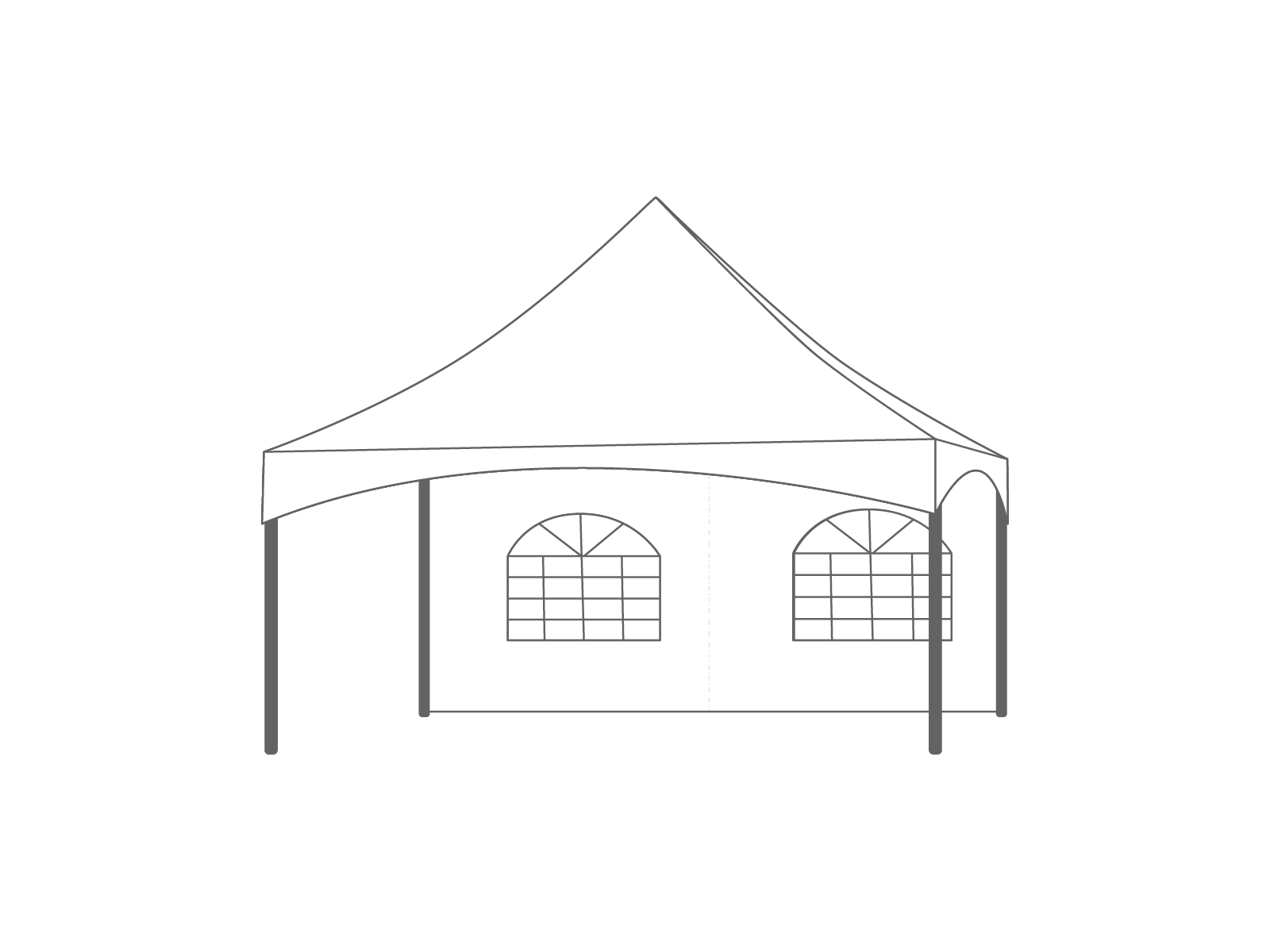 Pagoda tent keder sidewall window 5m White