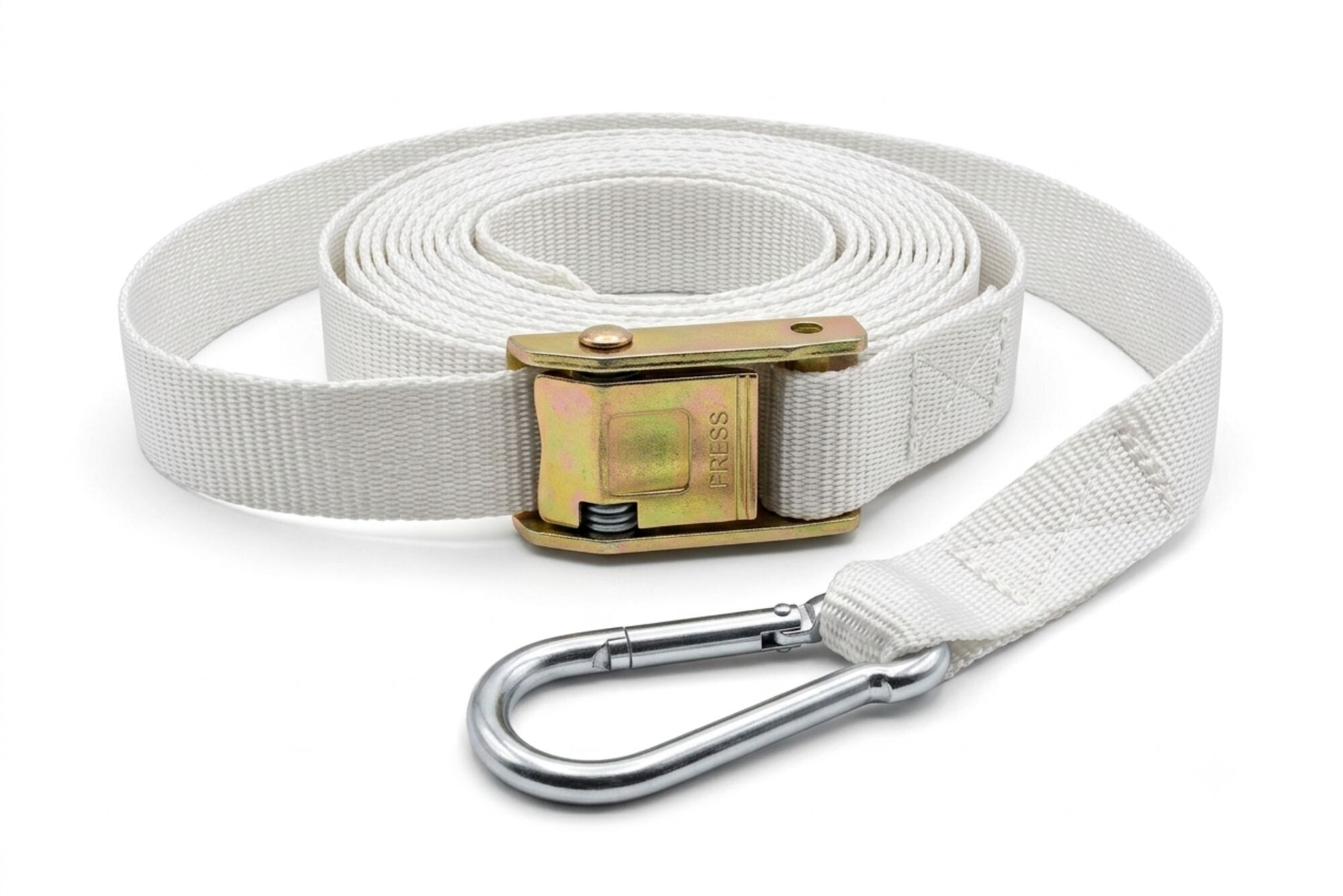 Spanngurt mit Karabiner - 165 cm - Weiß (Pagodenzelt Dach > Fußplatte) Weiß