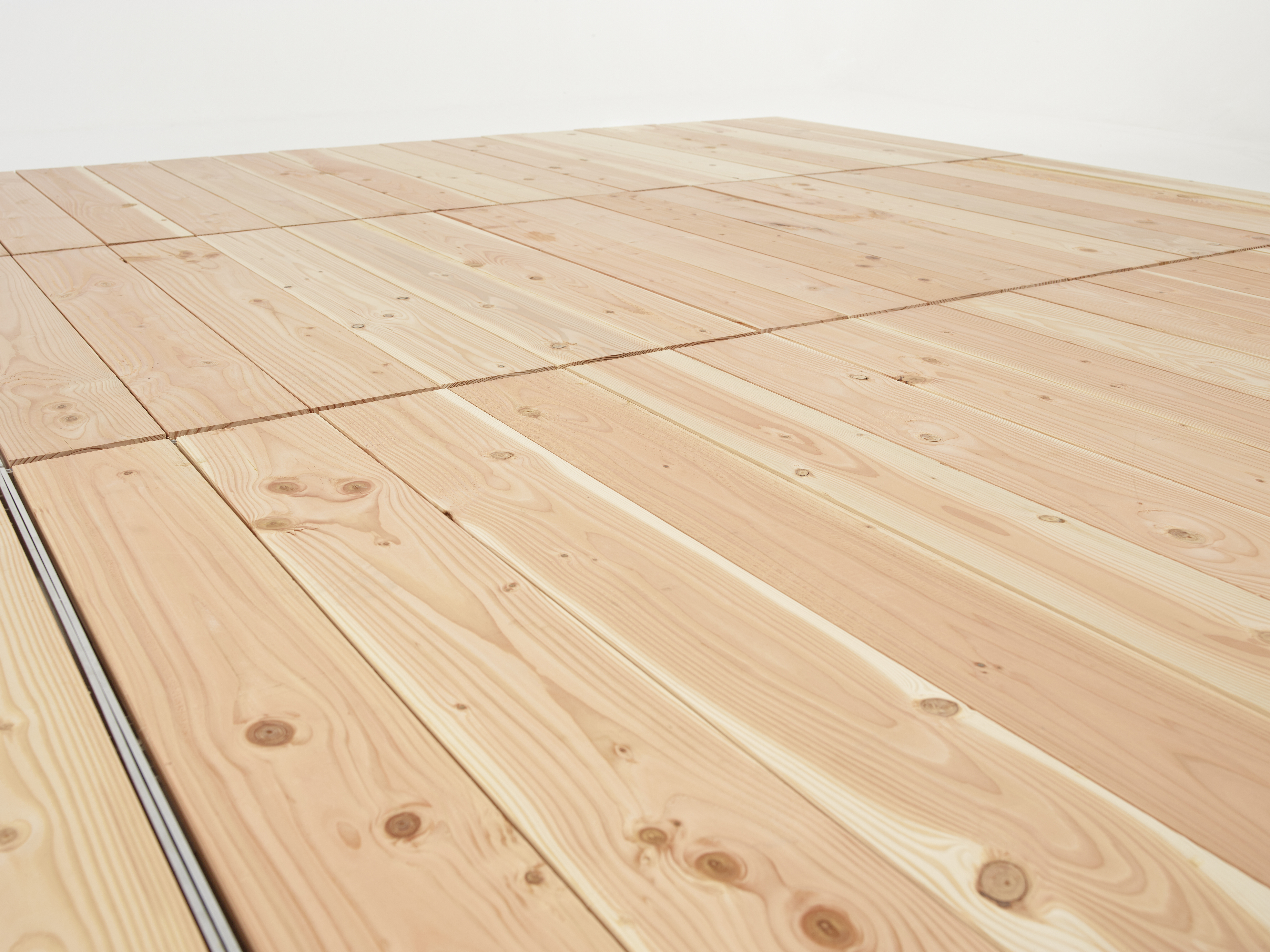 Gemonteerde cassettevloer met kliksysteem en demping - 1 x 2.5 m - grenenhout