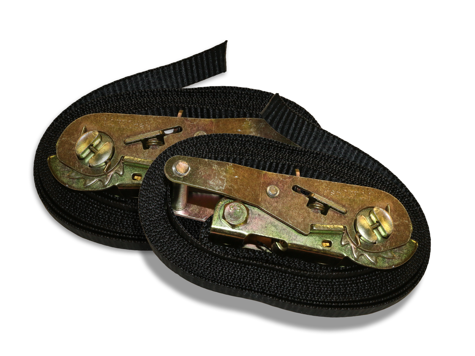 Correa de tensión con trinquete - 450 cm - 2 piezas - Negro negro